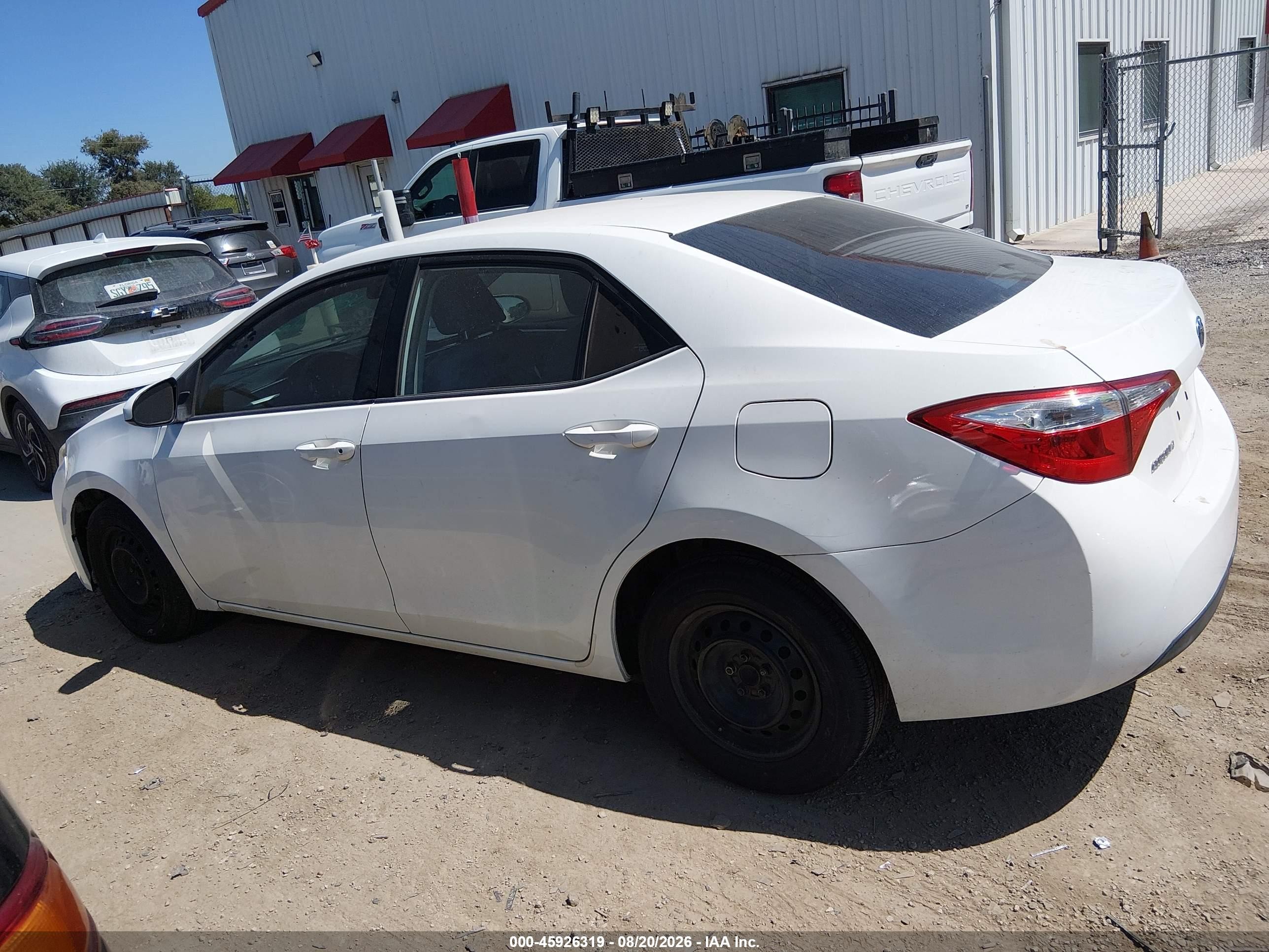 2014 Toyota Corolla L Белый vin: 5YFBURHE9EP104291