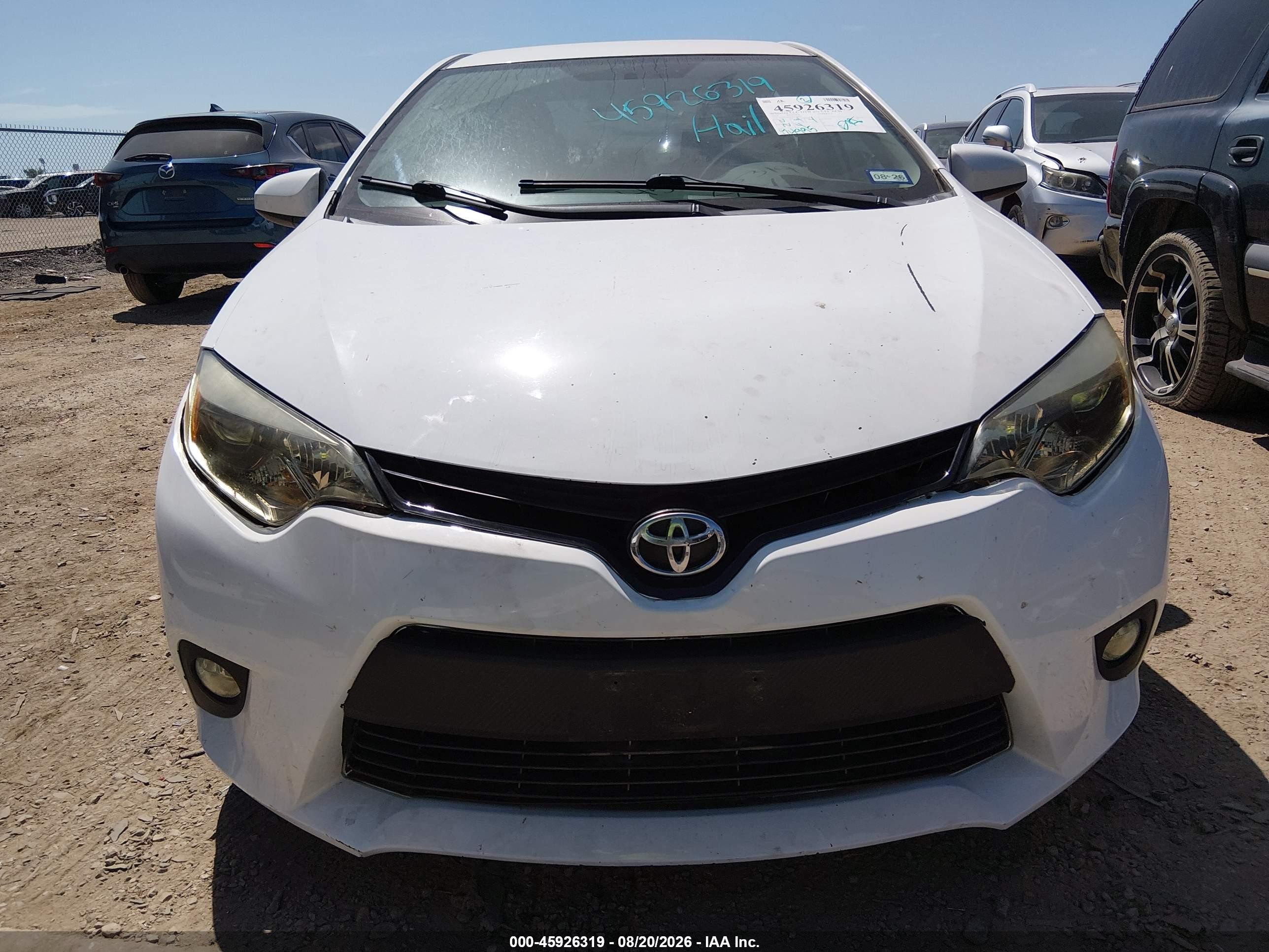 2014 Toyota Corolla L Белый vin: 5YFBURHE9EP104291