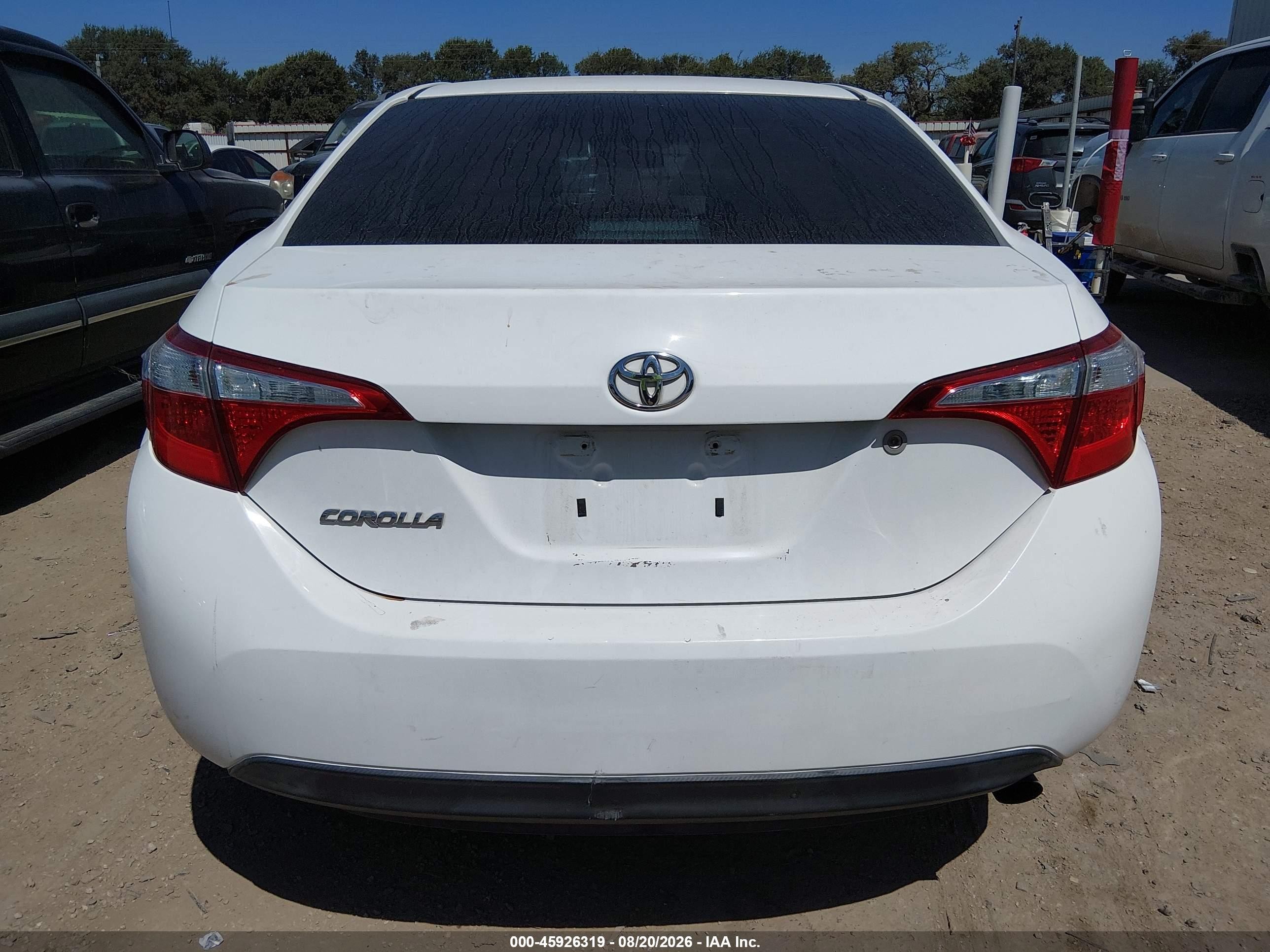 2014 Toyota Corolla L Белый vin: 5YFBURHE9EP104291
