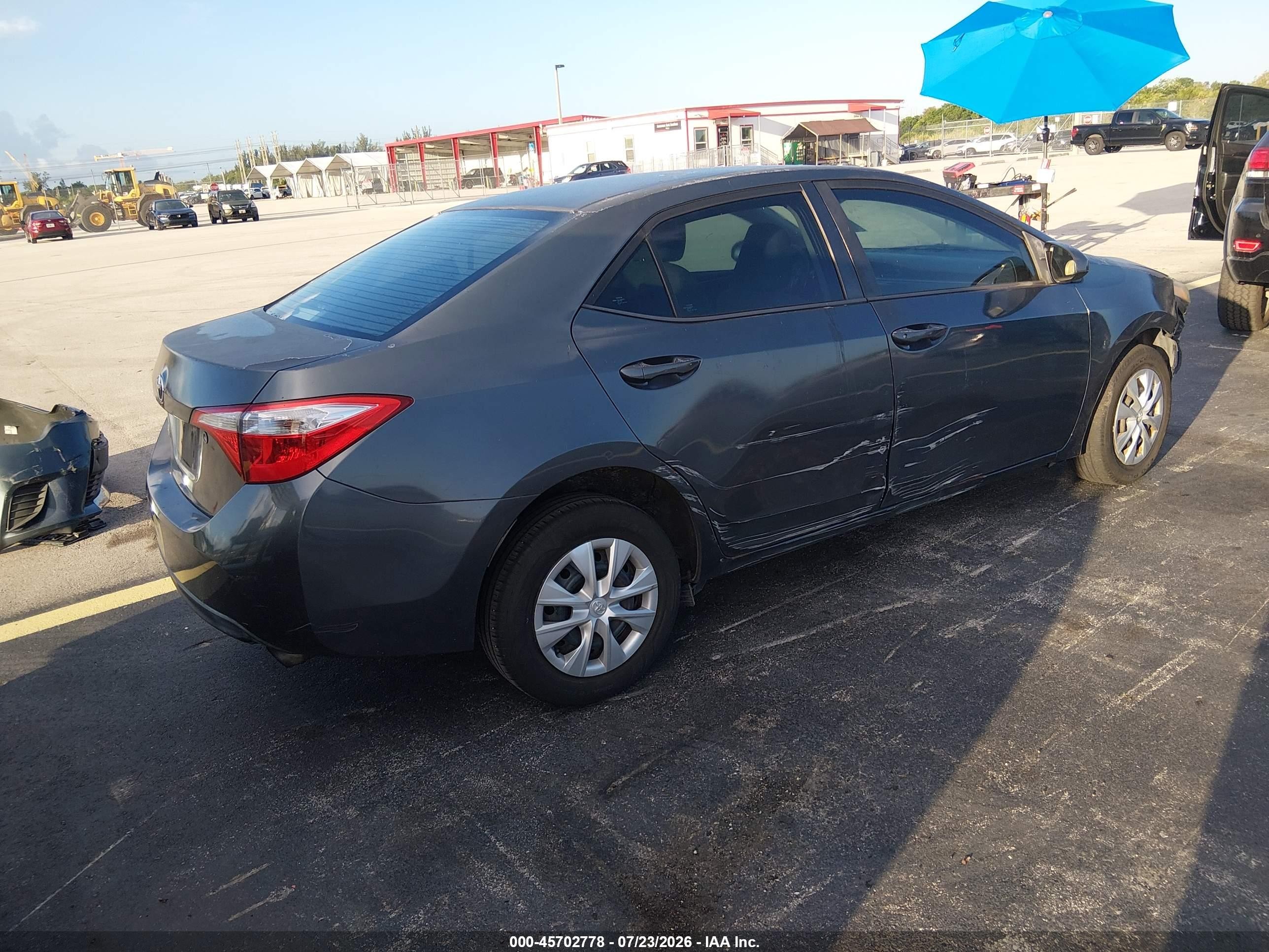 2014 Toyota Corolla L Gray vin: 5YFBURHE9EP125884