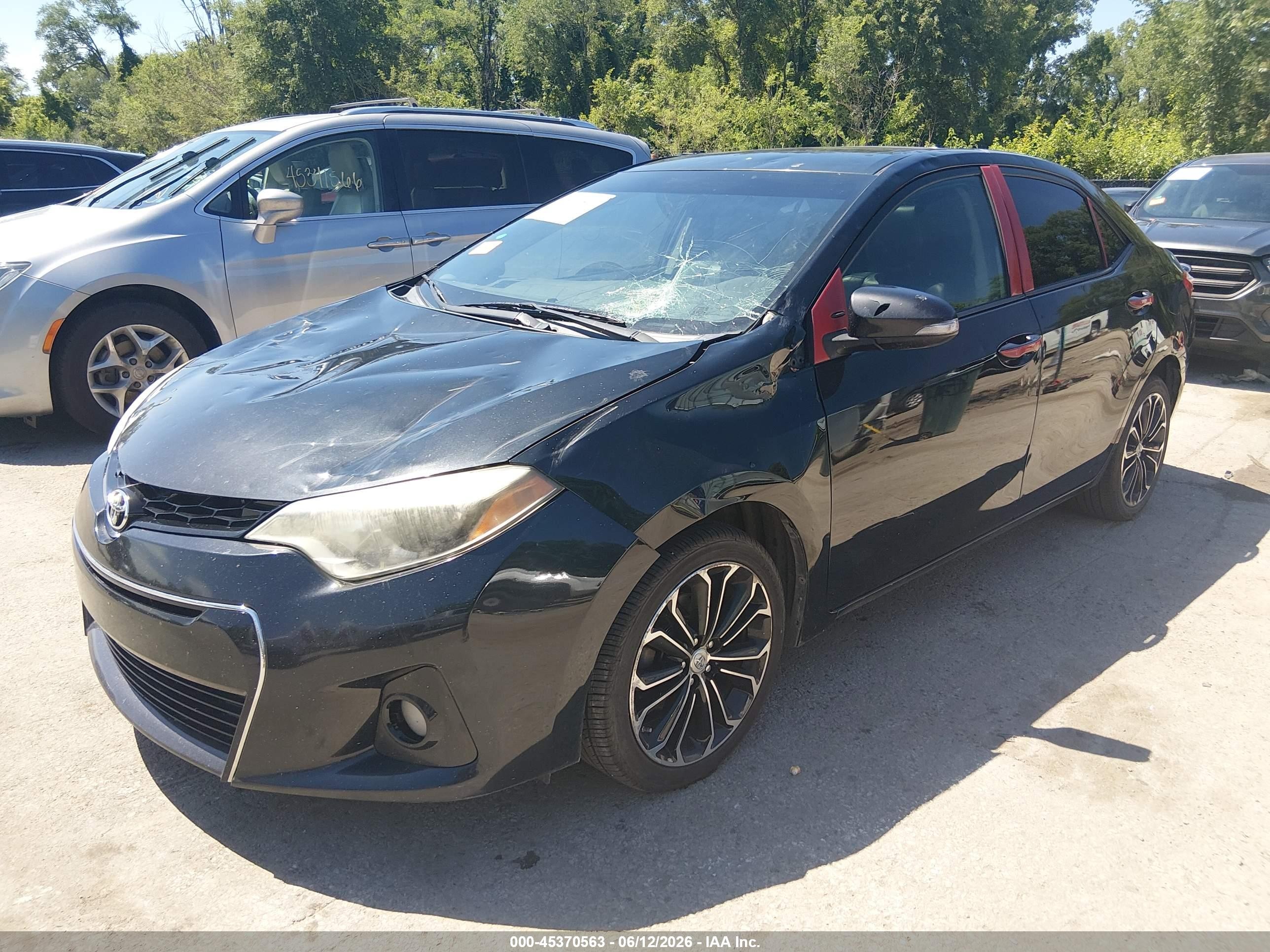 2014 Toyota Corolla S Plus Black vin: 5YFBURHE9EP147674
