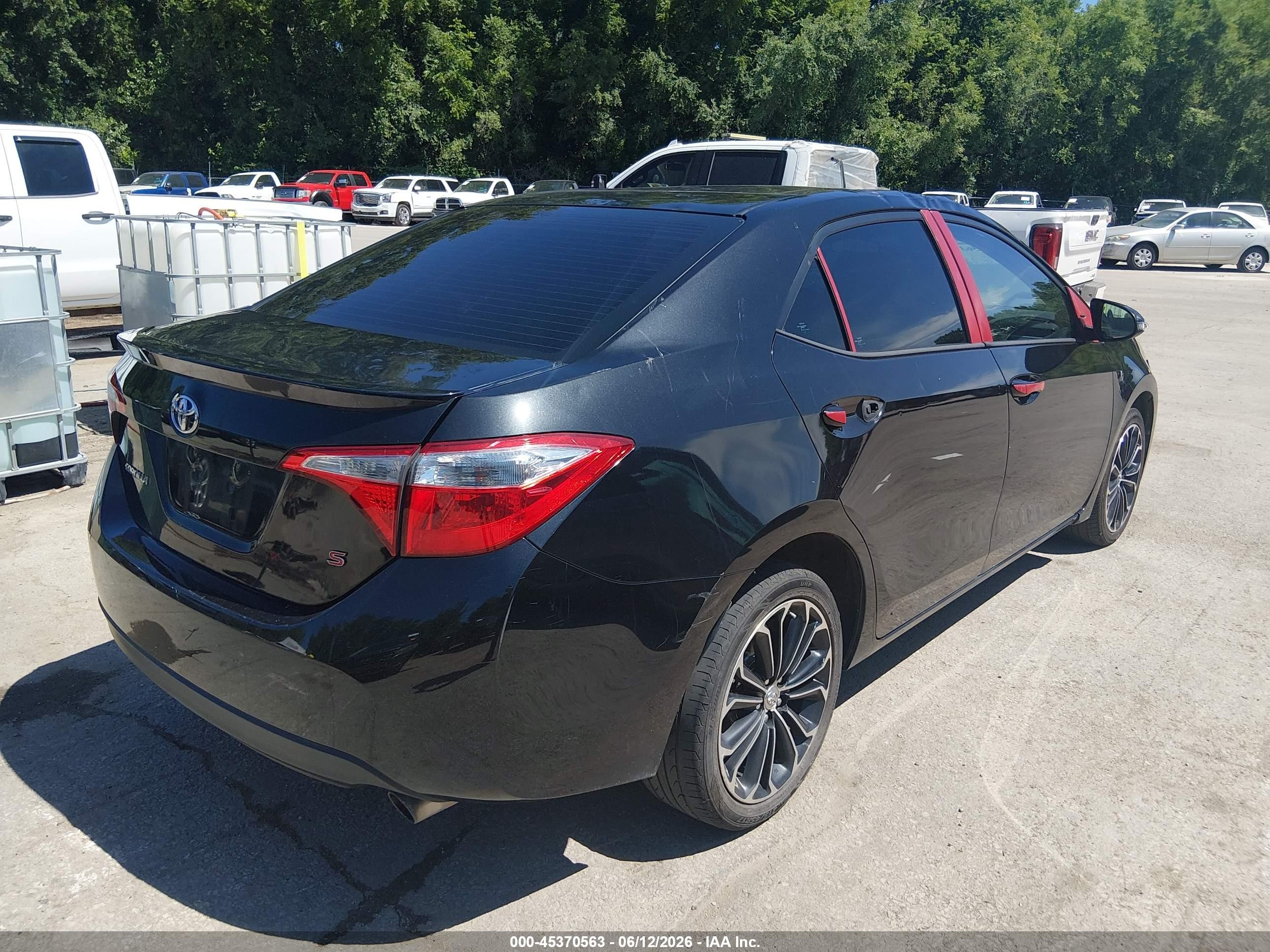 2014 Toyota Corolla S Plus Black vin: 5YFBURHE9EP147674
