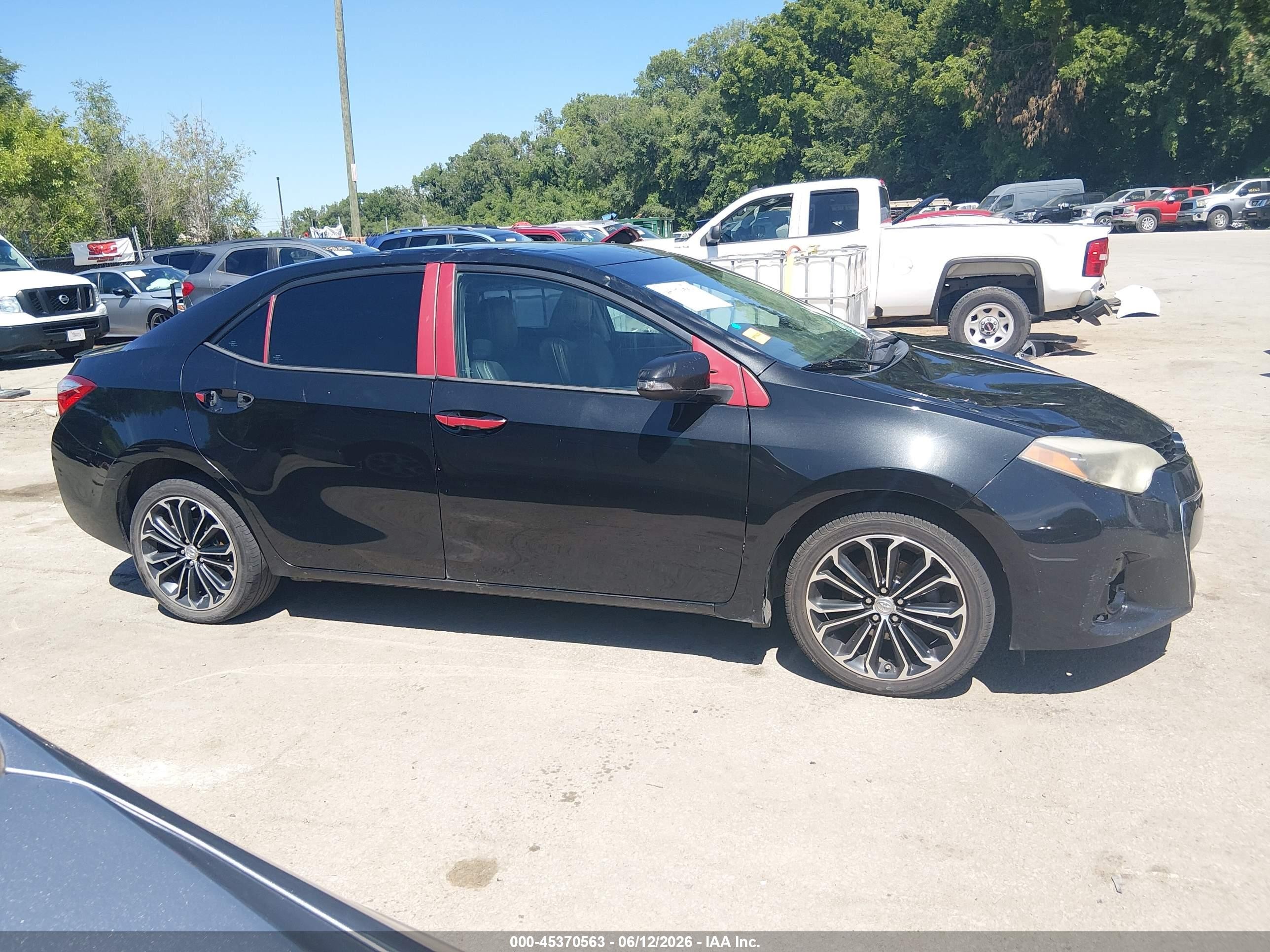 2014 Toyota Corolla S Plus Black vin: 5YFBURHE9EP147674