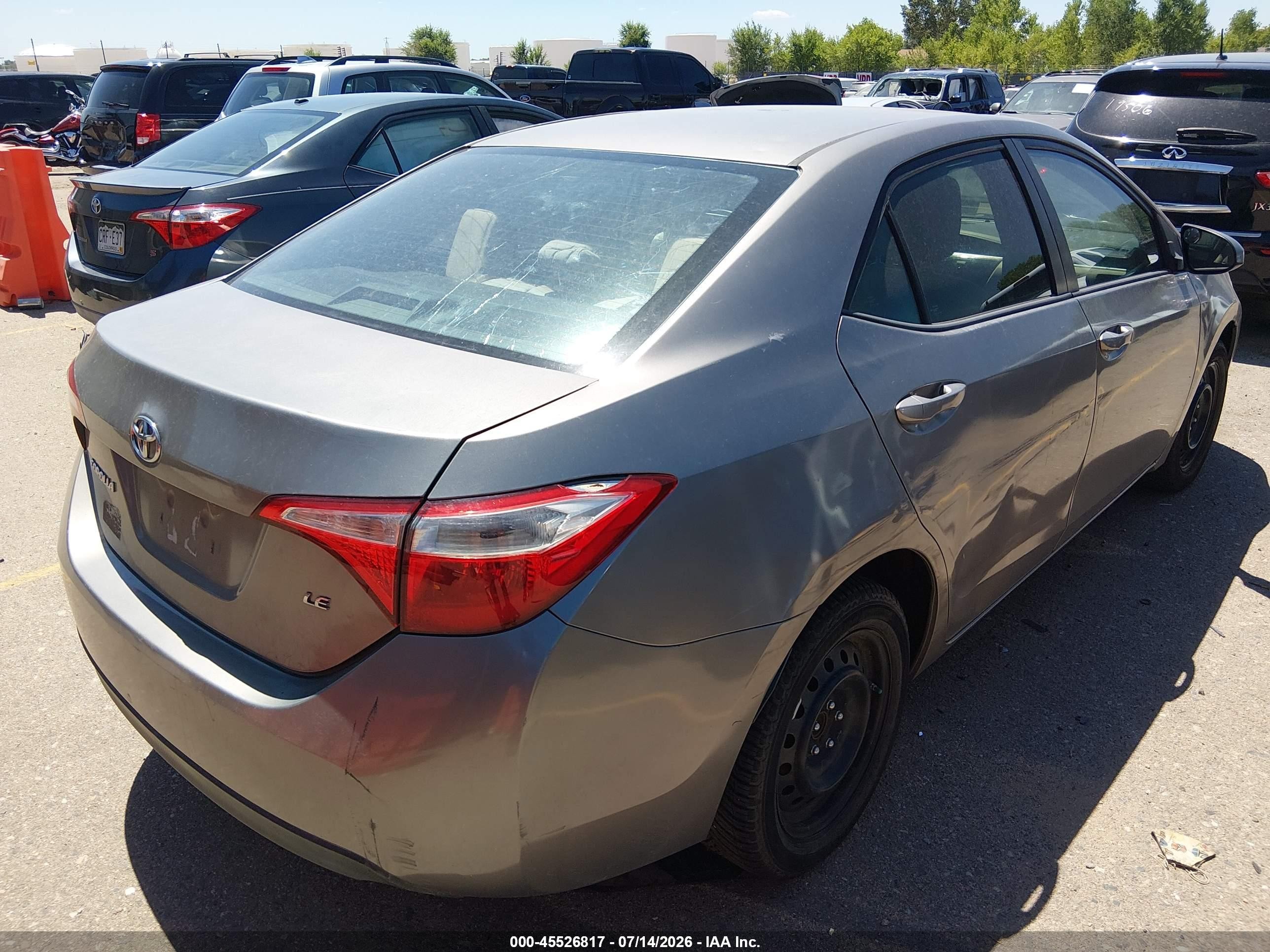 2015 Toyota Corolla Le Pewter vin: 5YFBURHE9FP204036