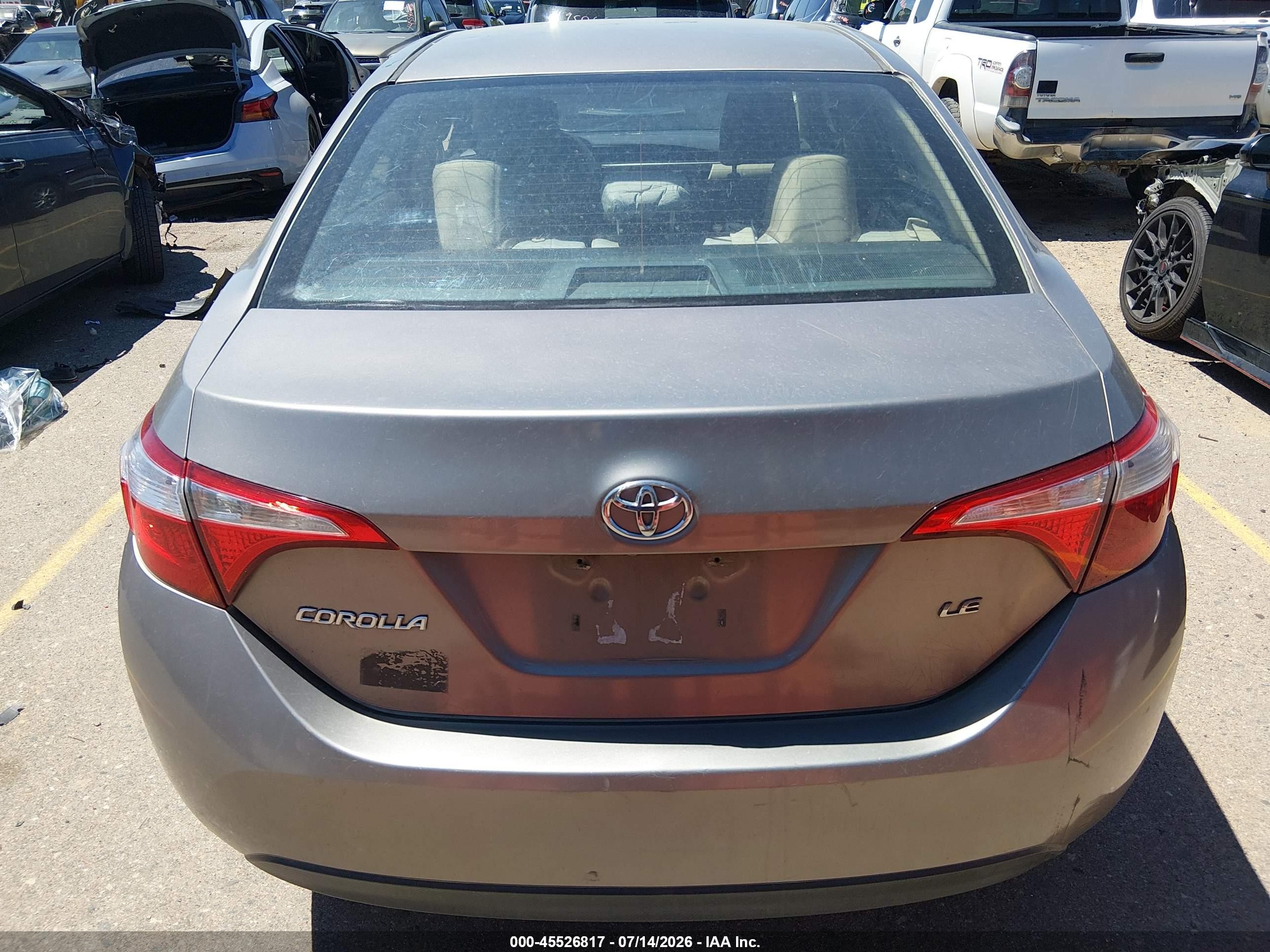 2015 Toyota Corolla Le Pewter vin: 5YFBURHE9FP204036