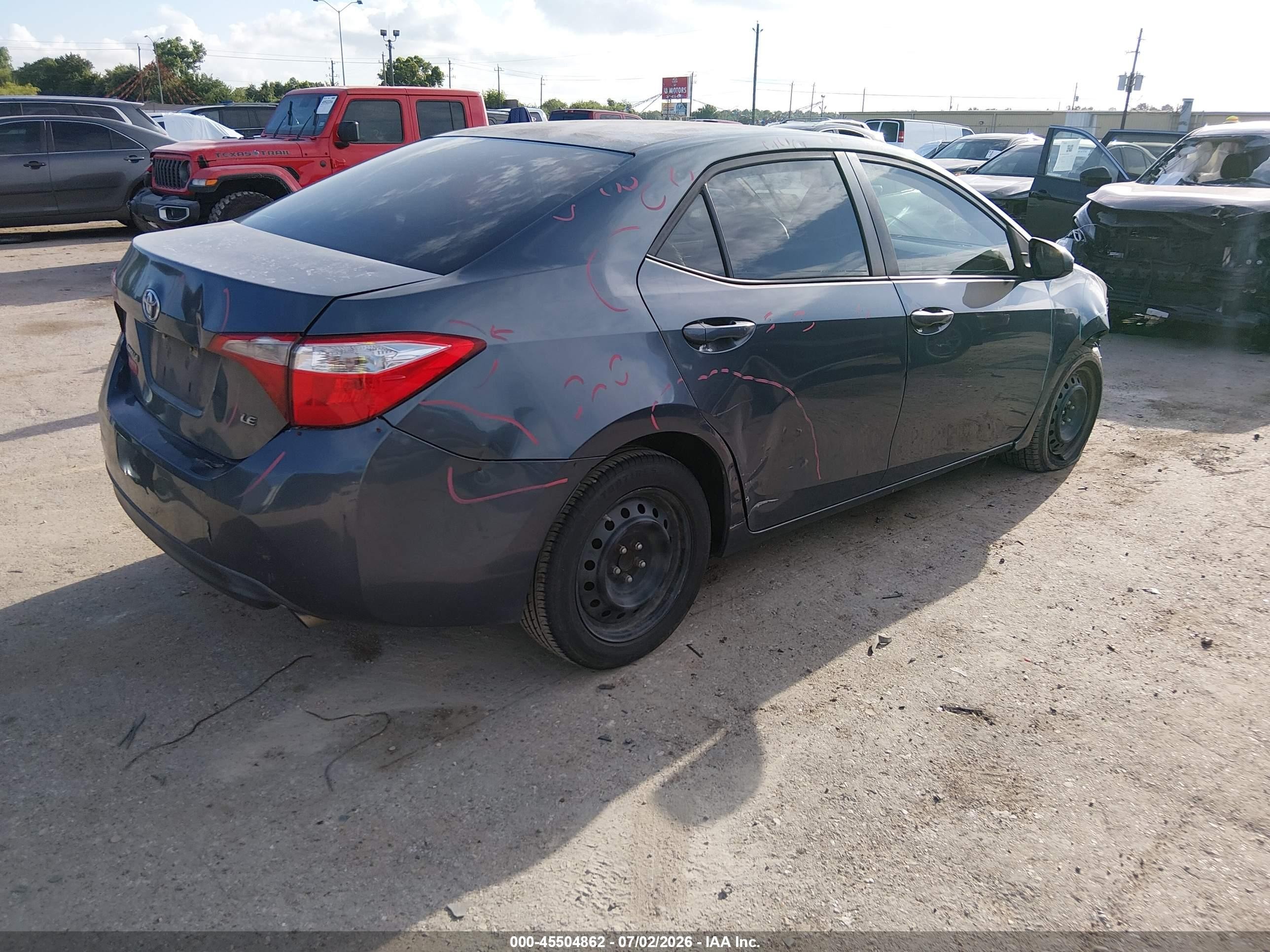2015 Toyota Corolla Le Gray vin: 5YFBURHE9FP215313