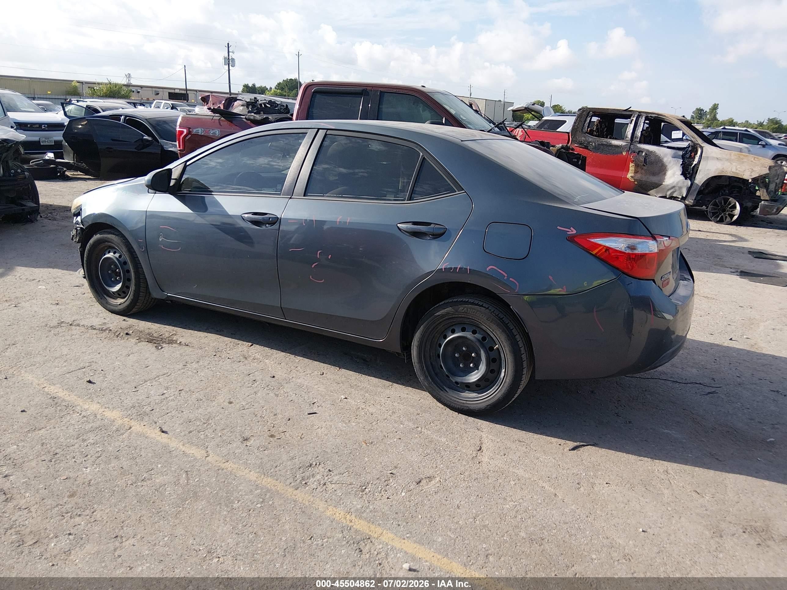 2015 Toyota Corolla Le Gray vin: 5YFBURHE9FP215313