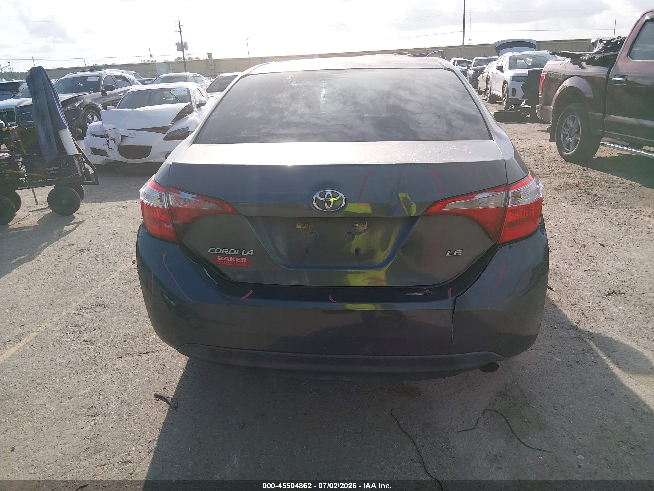 2015 Toyota Corolla Le Gray vin: 5YFBURHE9FP215313