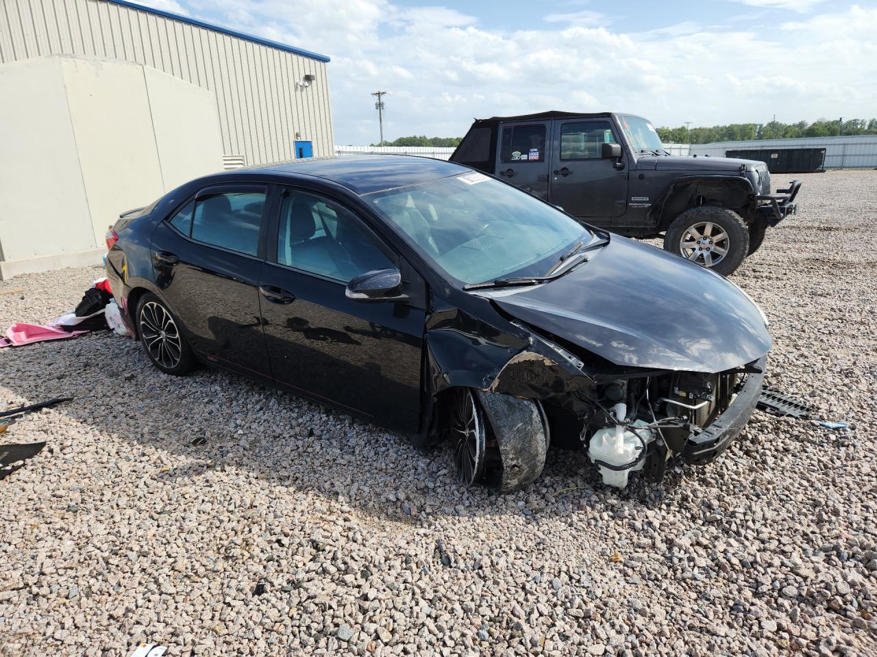 2015 Toyota Corolla S Plus Black vin: 5YFBURHE9FP266326 Damage: Right Rocker Panel, Broken, Replacement Required