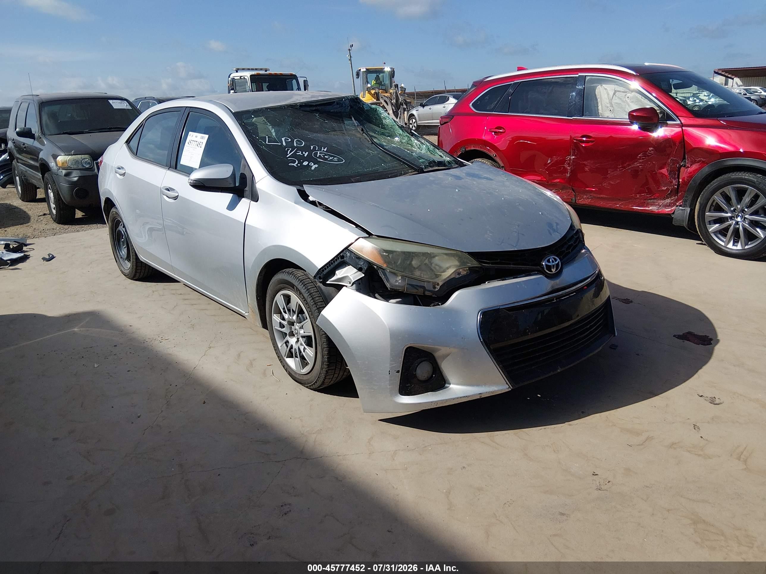 2015 Toyota Corolla S Silver vin: 5YFBURHE9FP286284