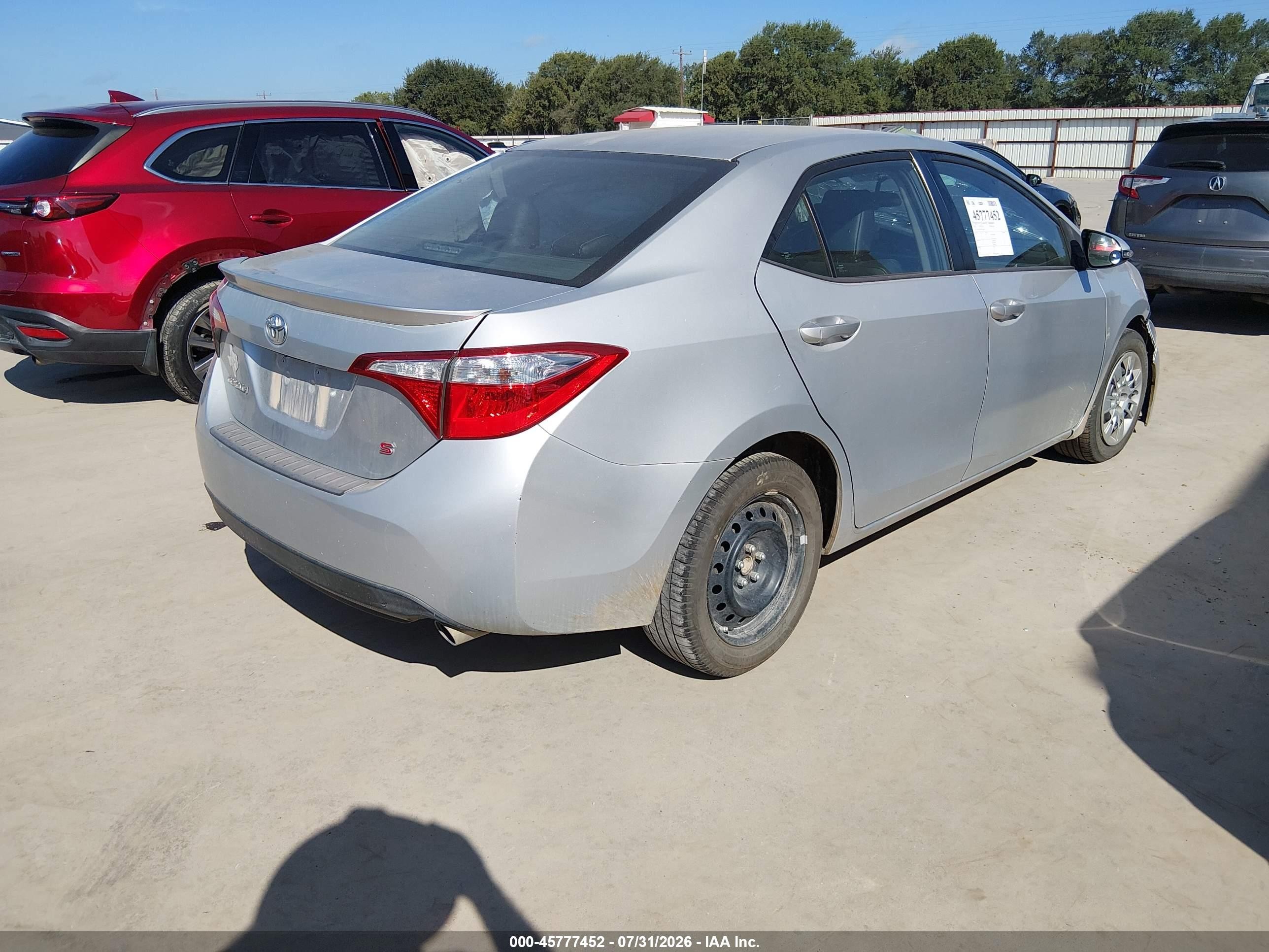 2015 Toyota Corolla S Silver vin: 5YFBURHE9FP286284