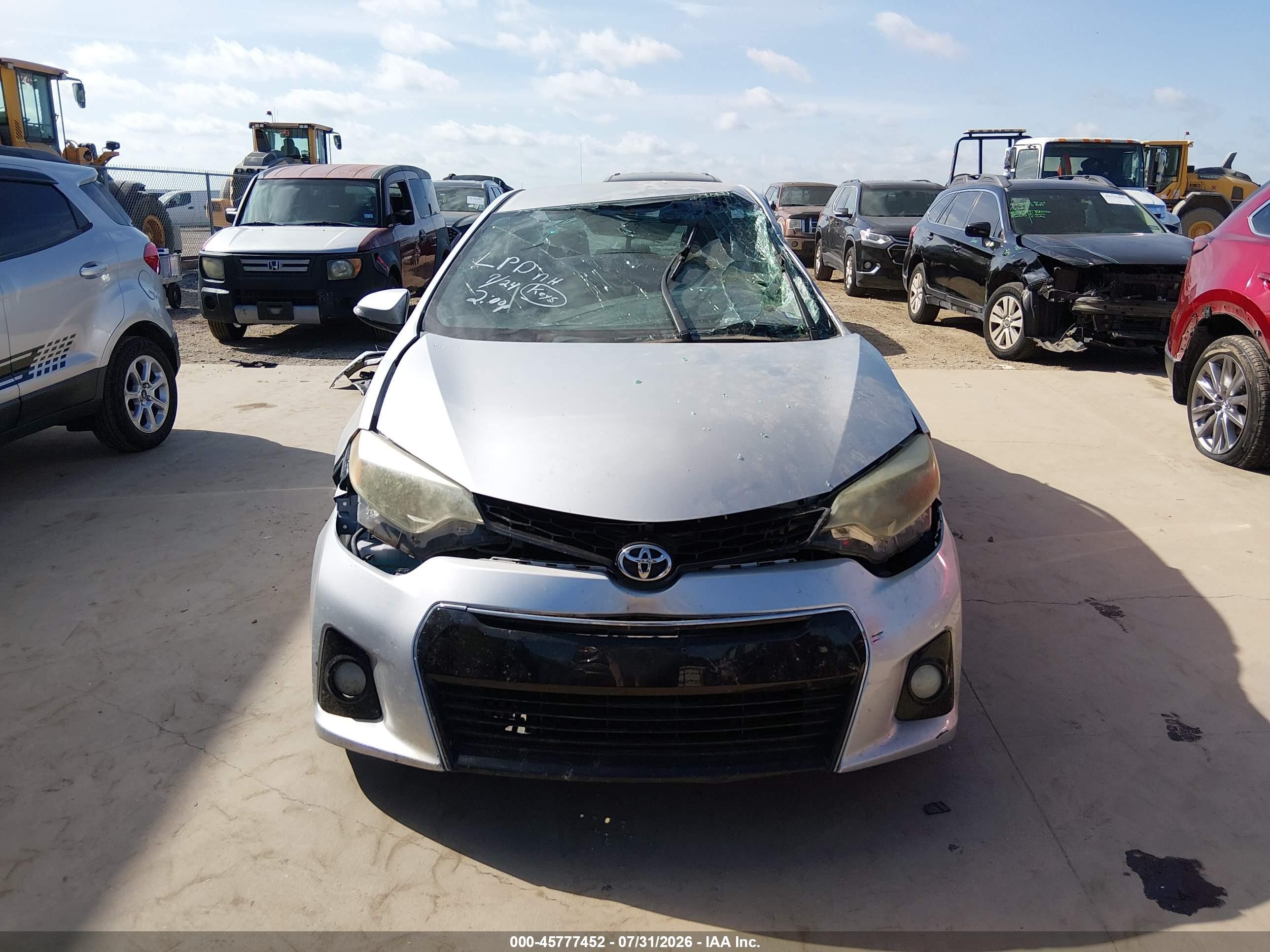 2015 Toyota Corolla S Silver vin: 5YFBURHE9FP286284