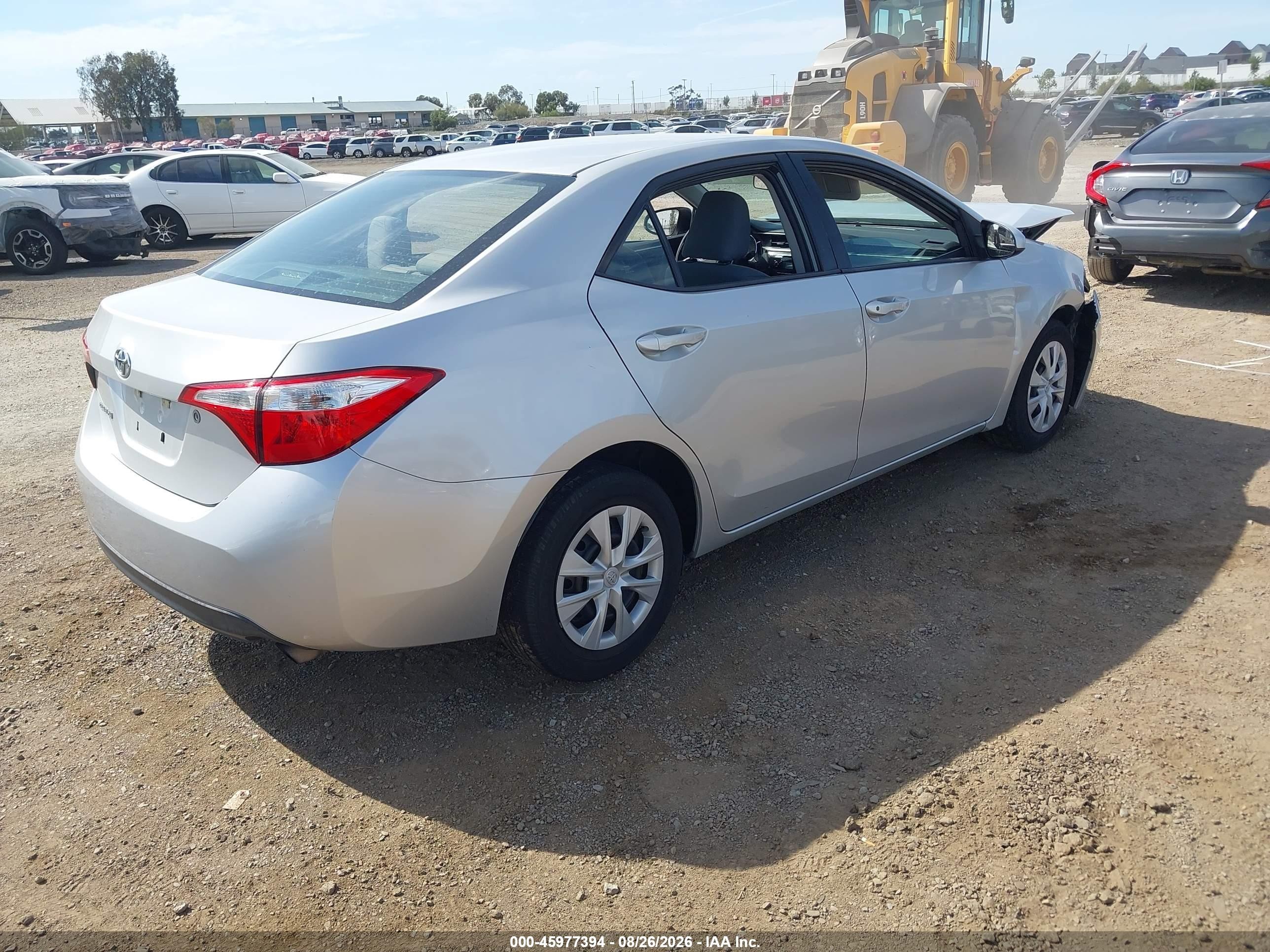 2015 Toyota Corolla L Silver vin: 5YFBURHE9FP307764