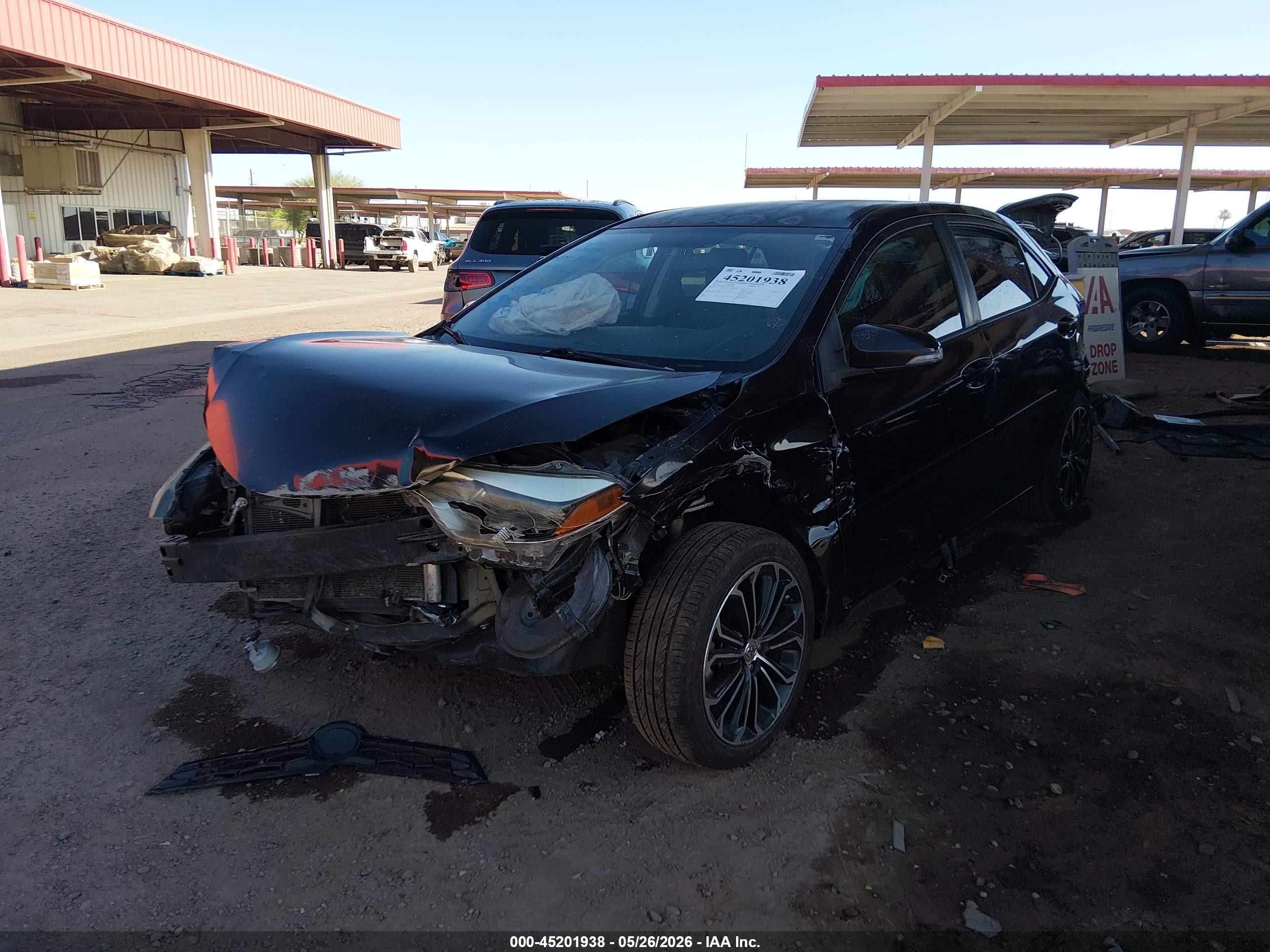 2015 Toyota Corolla S Plus Black vin: 5YFBURHE9FP341266