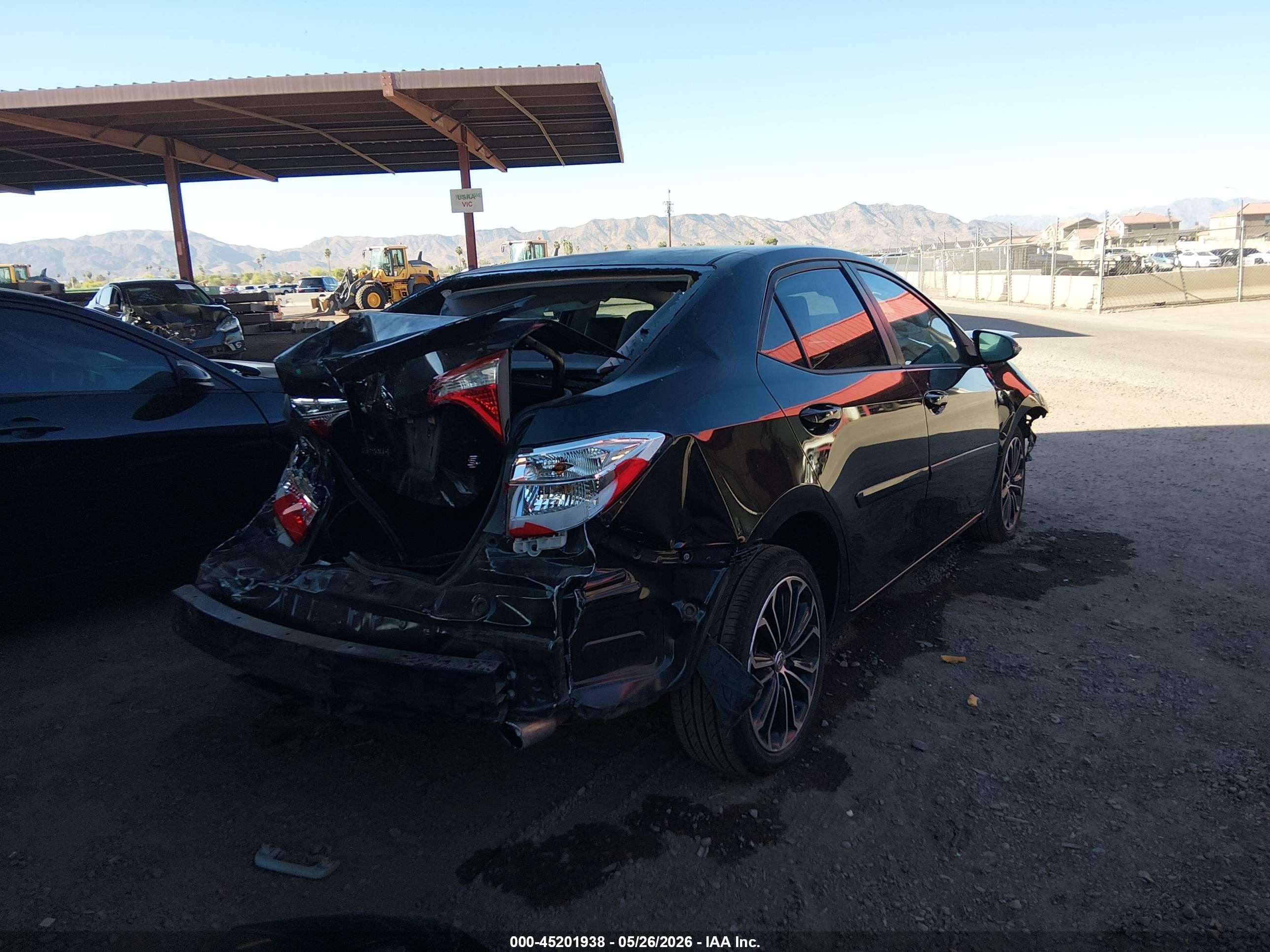 2015 Toyota Corolla S Plus Black vin: 5YFBURHE9FP341266