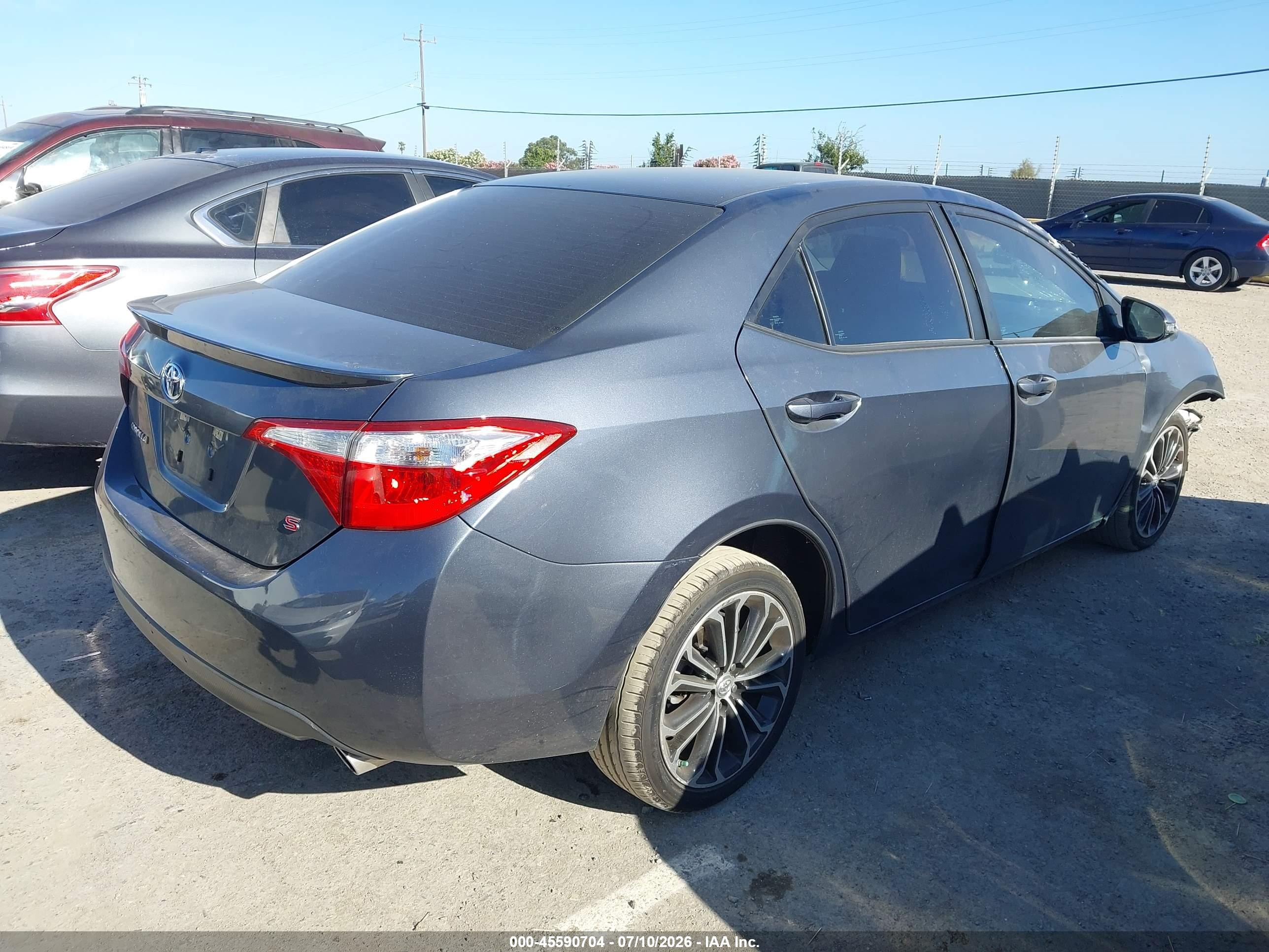 2015 Toyota Corolla S Plus Black vin: 5YFBURHE9FP346936