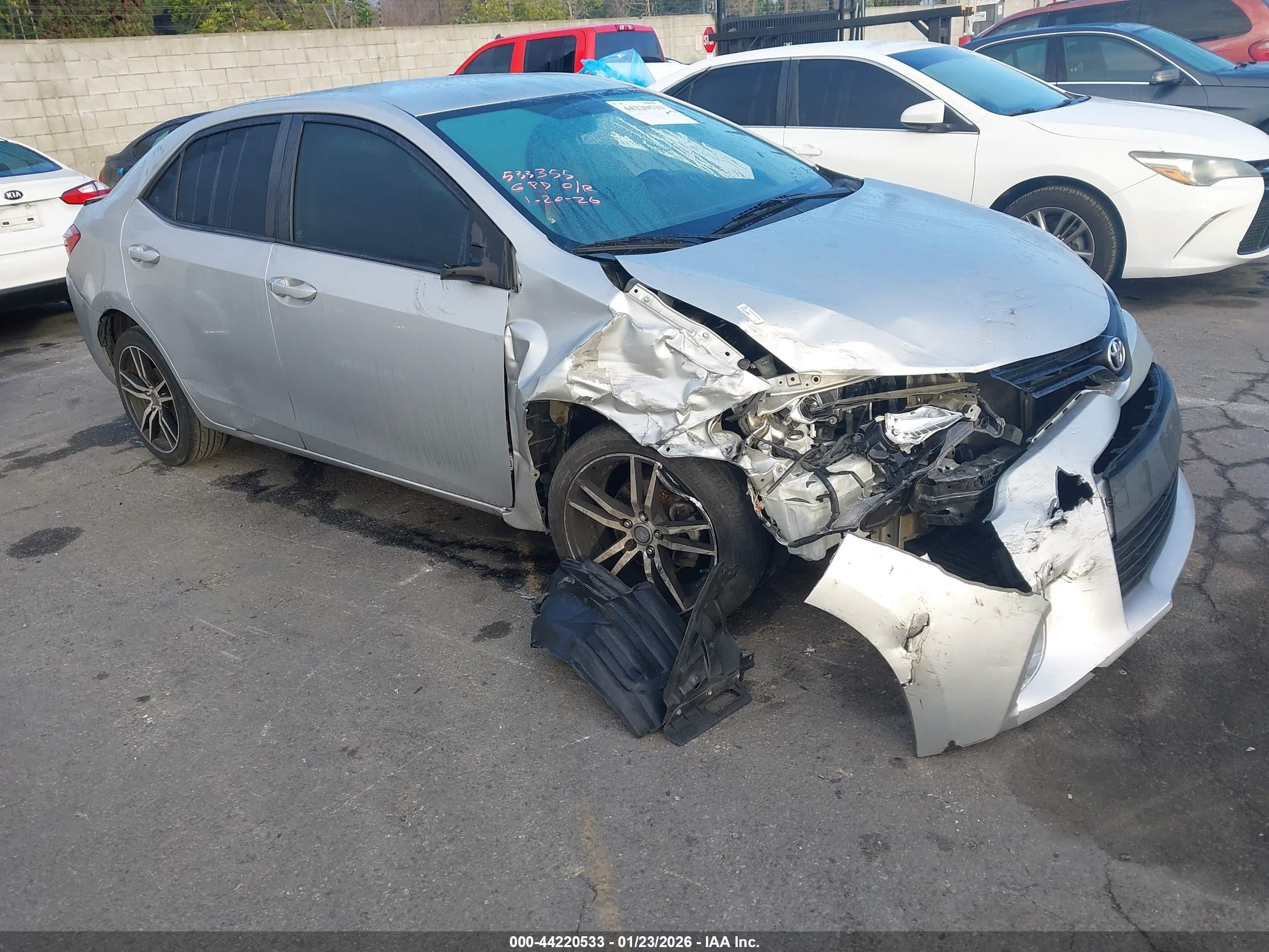 2015 Toyota Corolla L Gray vin: 5YFBURHE9FP358472