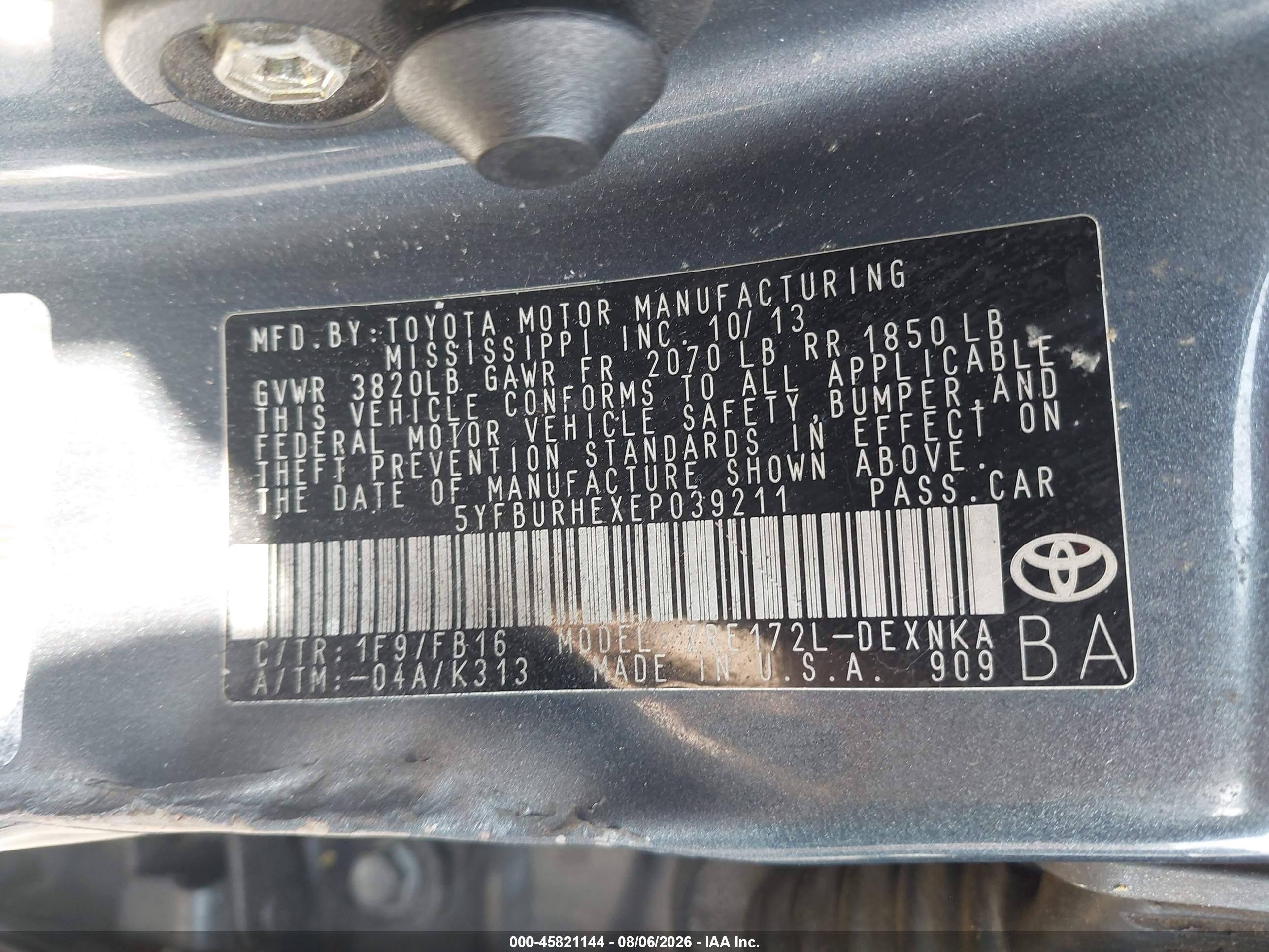 2014 Toyota Corolla Le Plus Gray vin: 5YFBURHEXEP039211