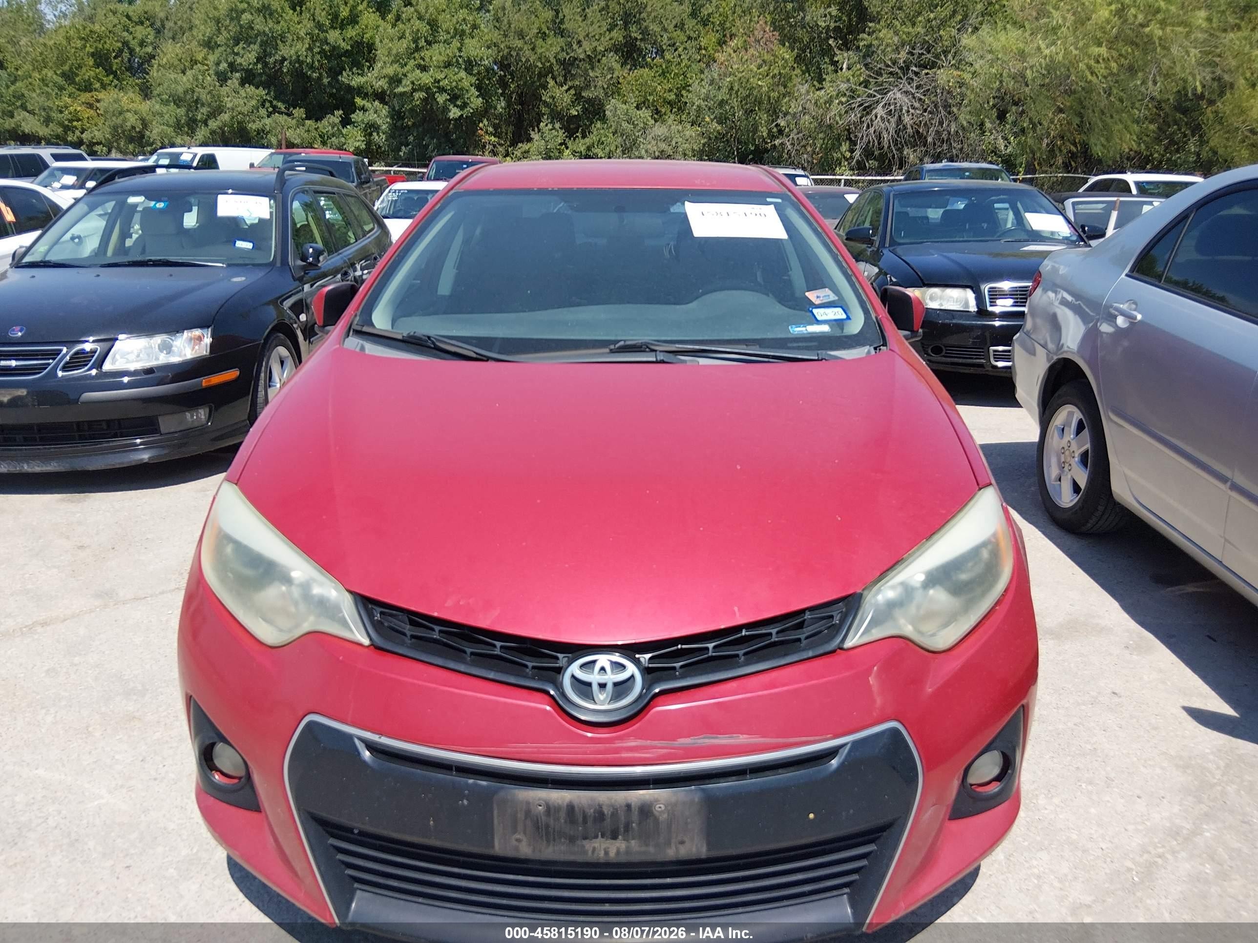2014 Toyota Corolla S Plus Red vin: 5YFBURHEXEP050659