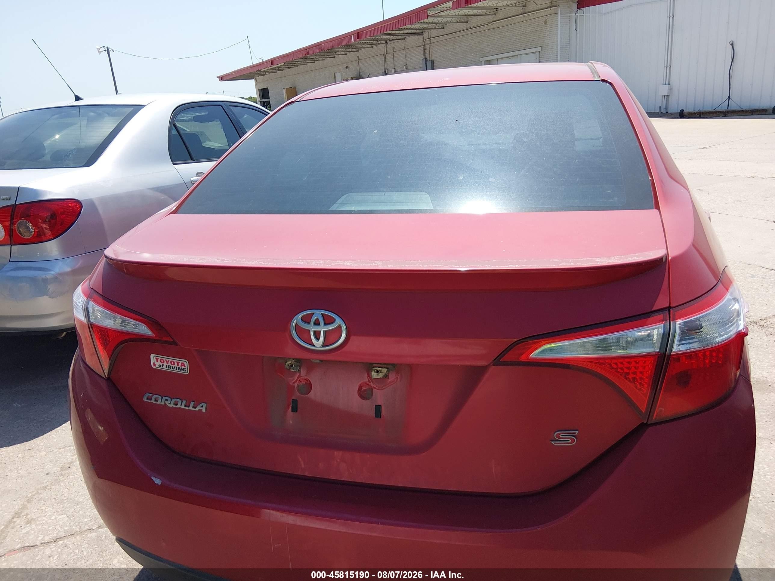 2014 Toyota Corolla S Plus Red vin: 5YFBURHEXEP050659