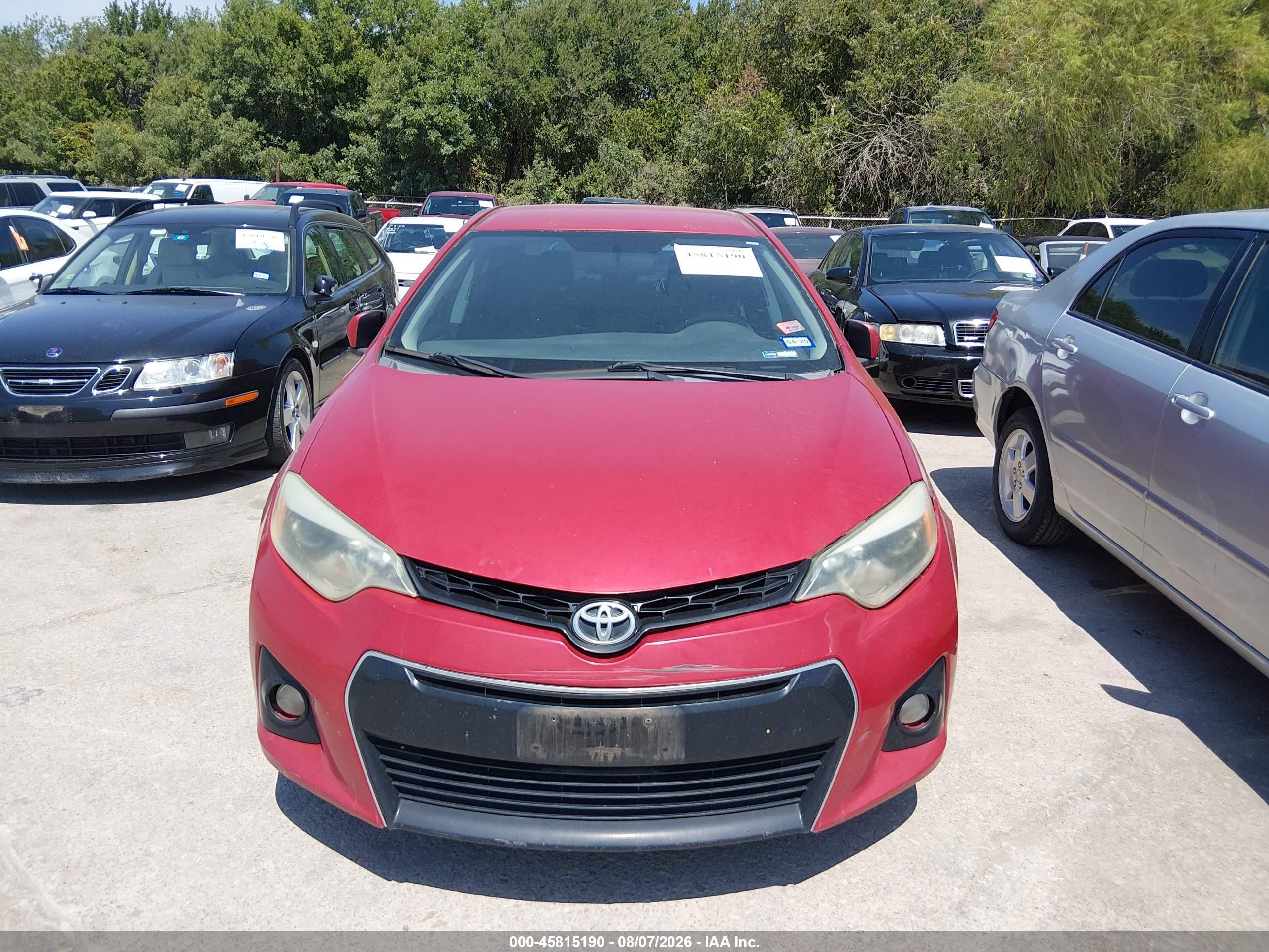 2014 Toyota Corolla S Plus Red vin: 5YFBURHEXEP050659