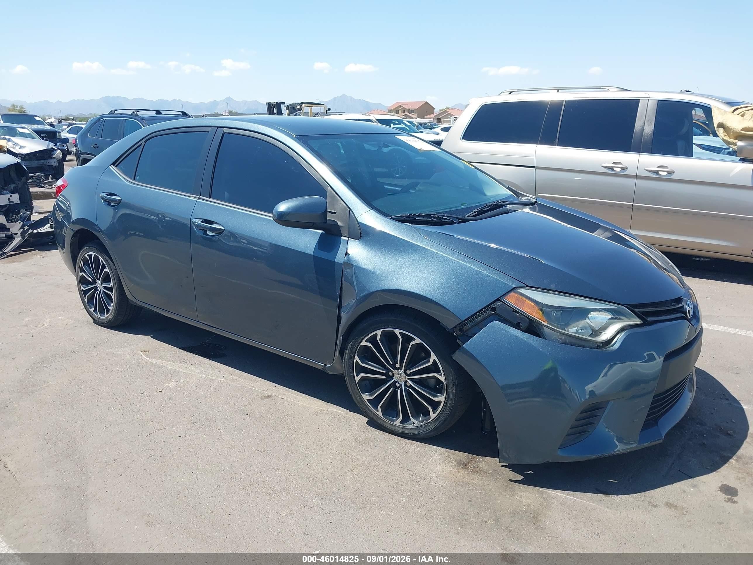 2014 Toyota Corolla Le Blue vin: 5YFBURHEXEP060608