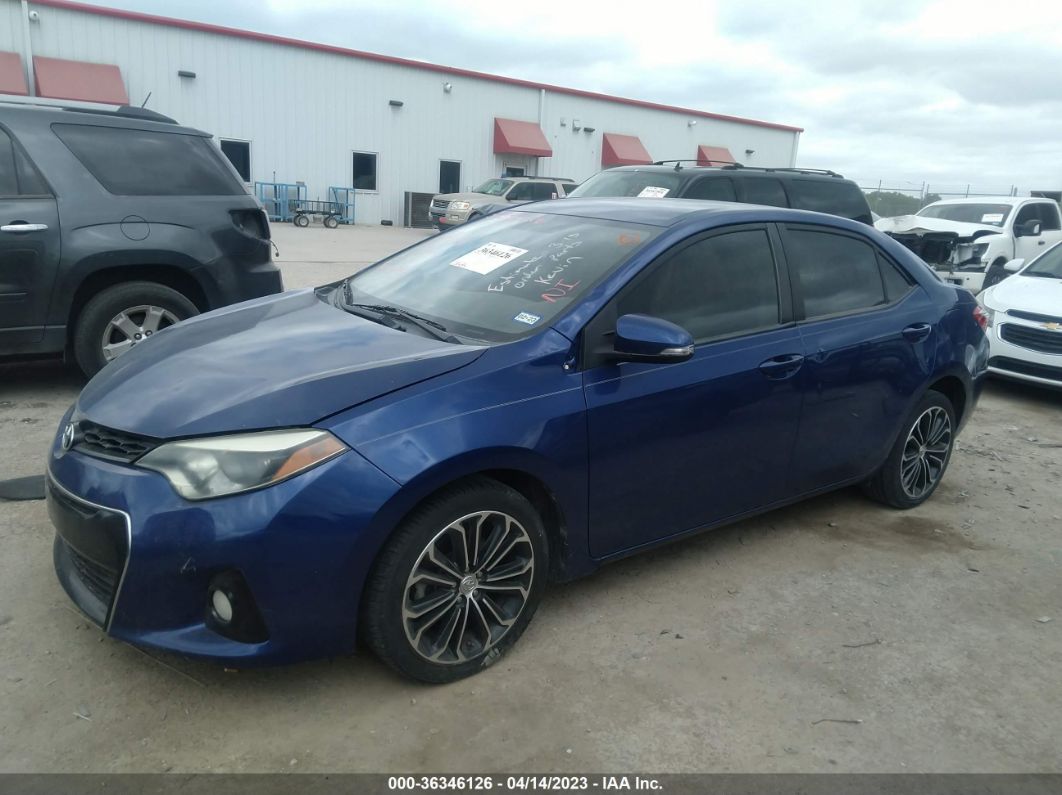 2014 Toyota Corolla L/le/s/s Plus/le Plus Blue vin: 5YFBURHEXEP063217