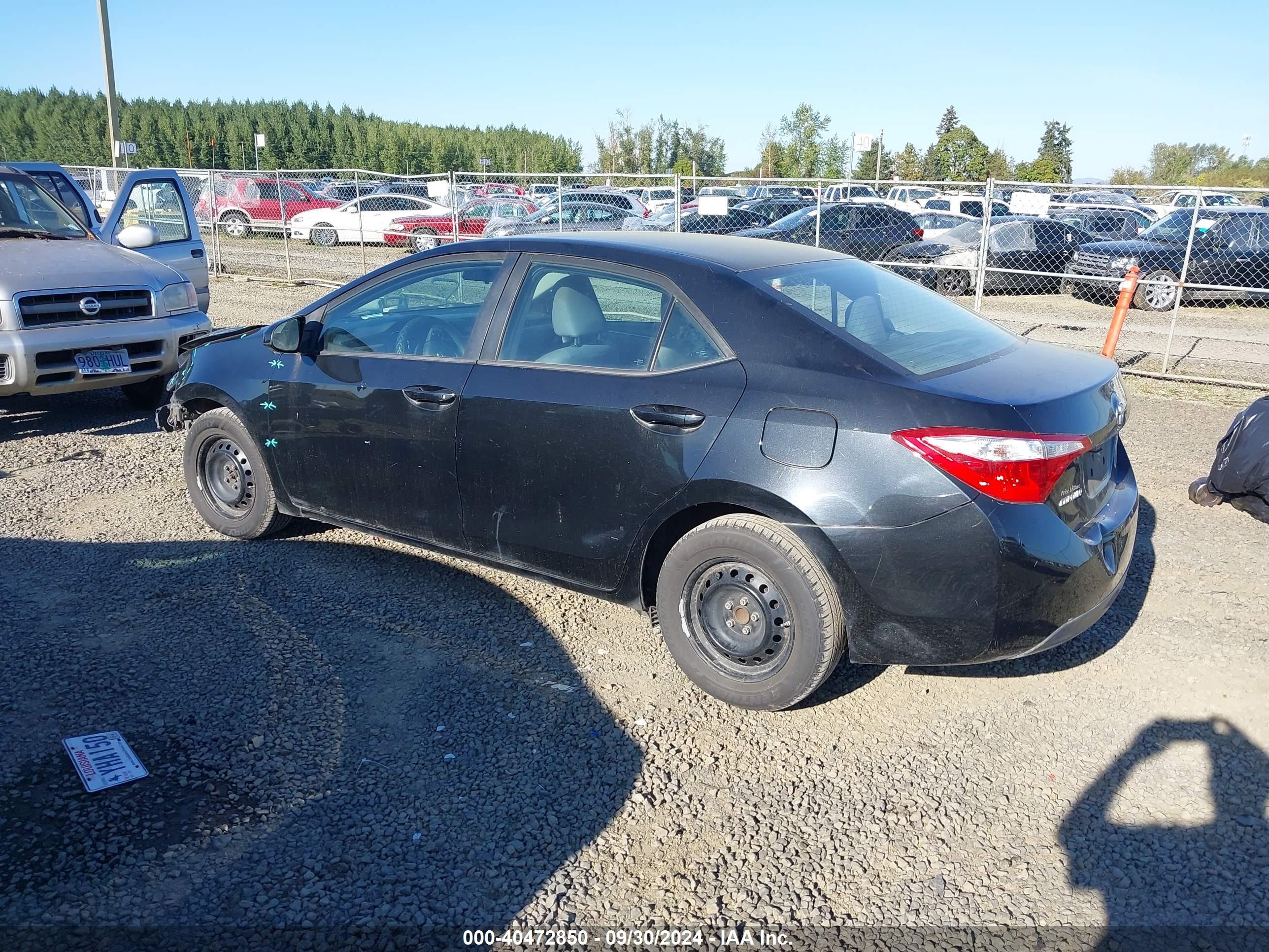 2014 Toyota Corolla L Black vin: 5YFBURHEXEP113940