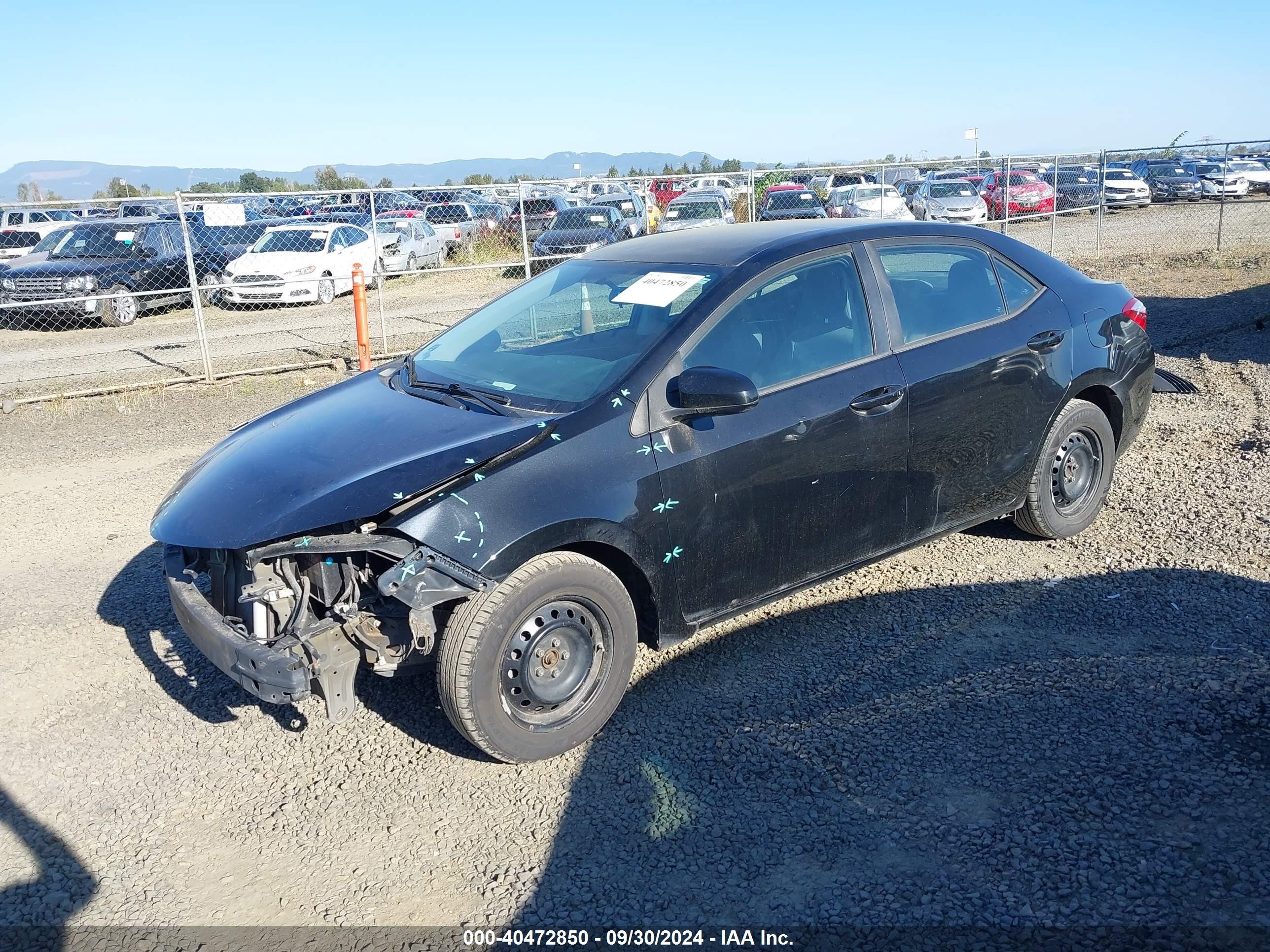 2014 Toyota Corolla L Black vin: 5YFBURHEXEP113940
