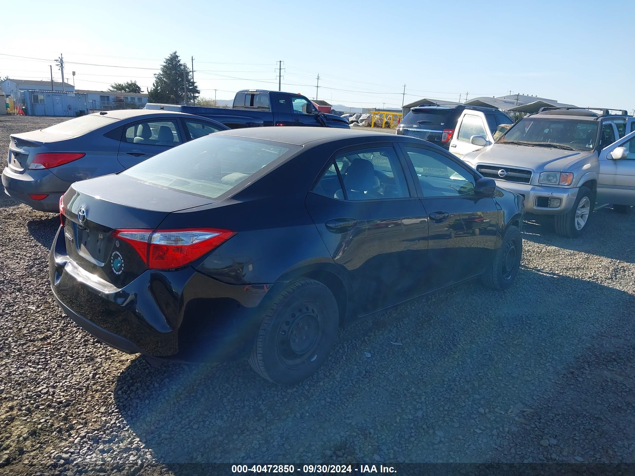 2014 Toyota Corolla L Black vin: 5YFBURHEXEP113940
