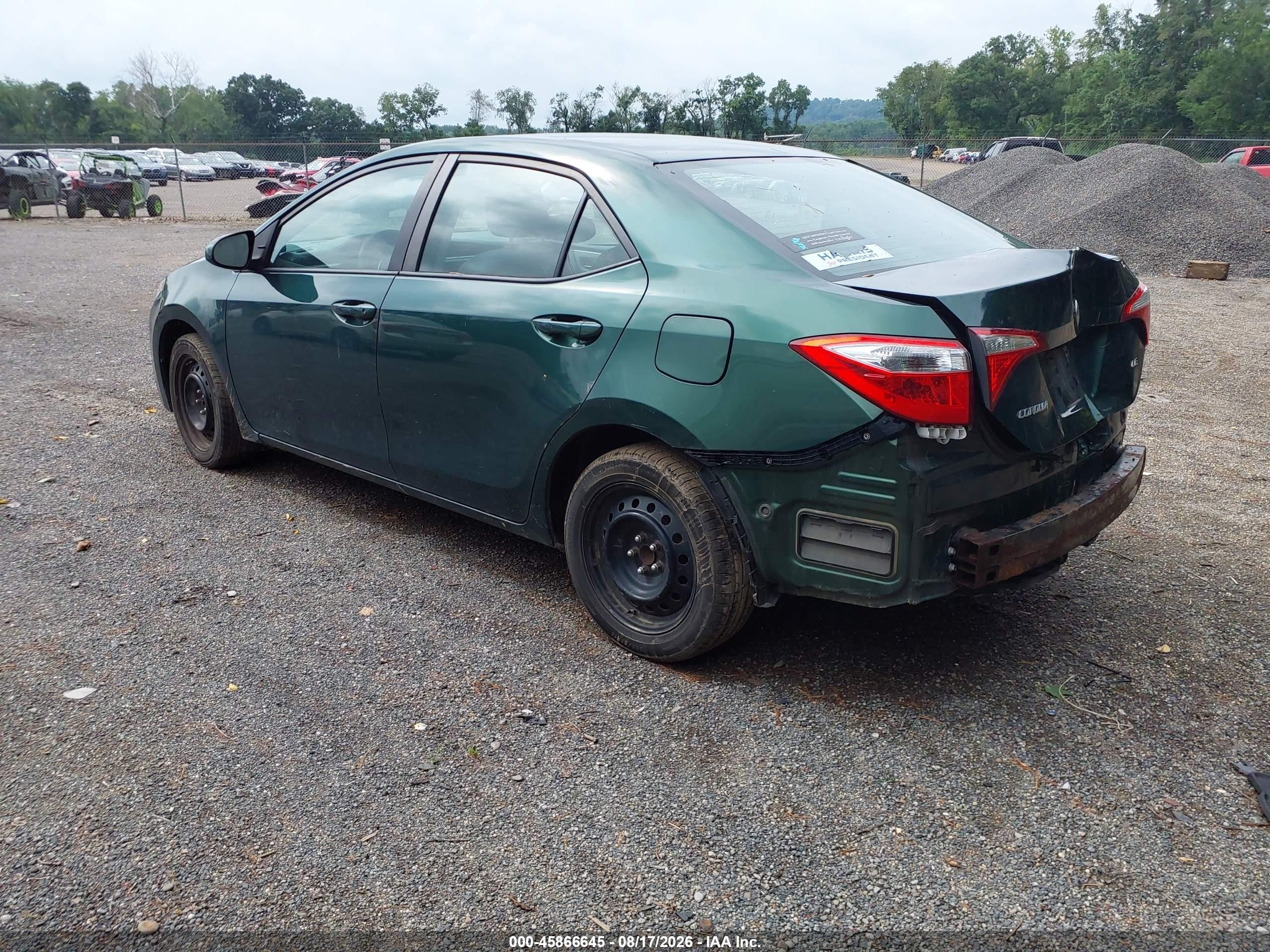 2014 Toyota Corolla Le Green vin: 5YFBURHEXEP125974