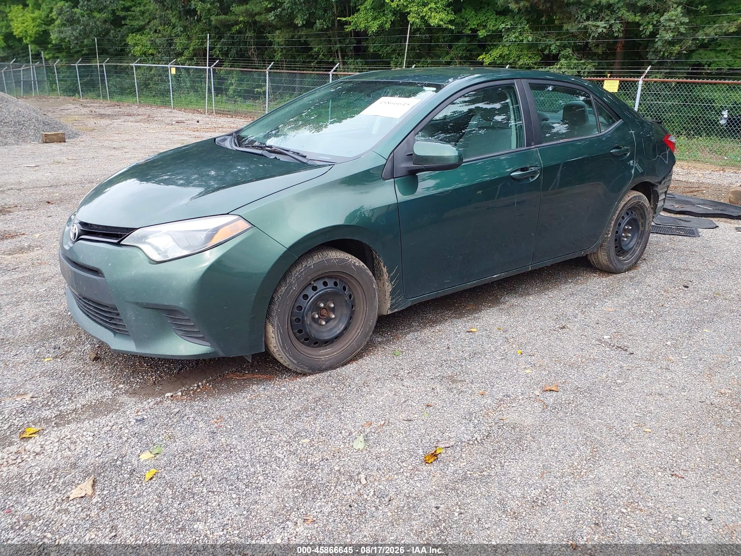 2014 Toyota Corolla Le Green vin: 5YFBURHEXEP125974