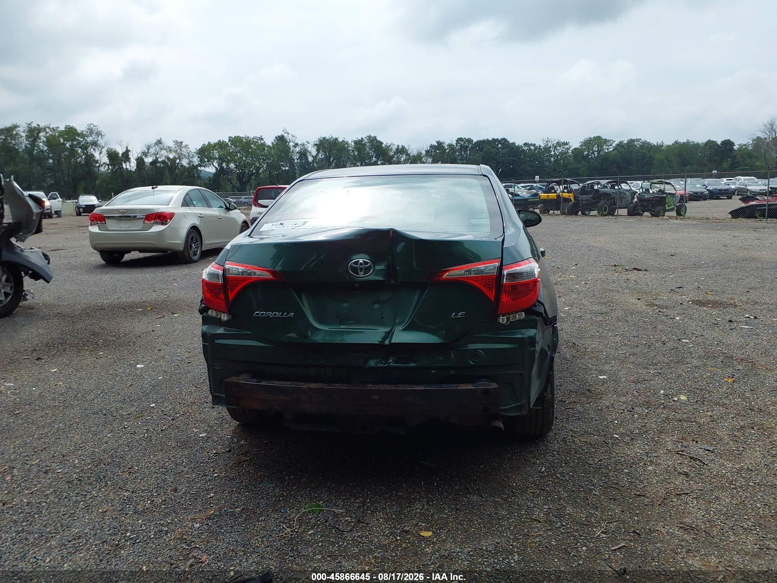 2014 Toyota Corolla Le Green vin: 5YFBURHEXEP125974