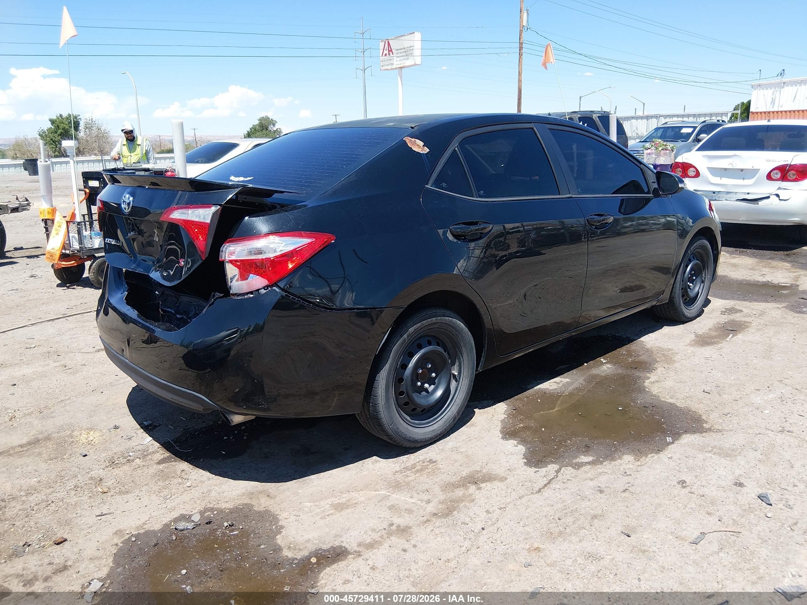 2014 Toyota Corolla S Black vin: 5YFBURHEXEP142225