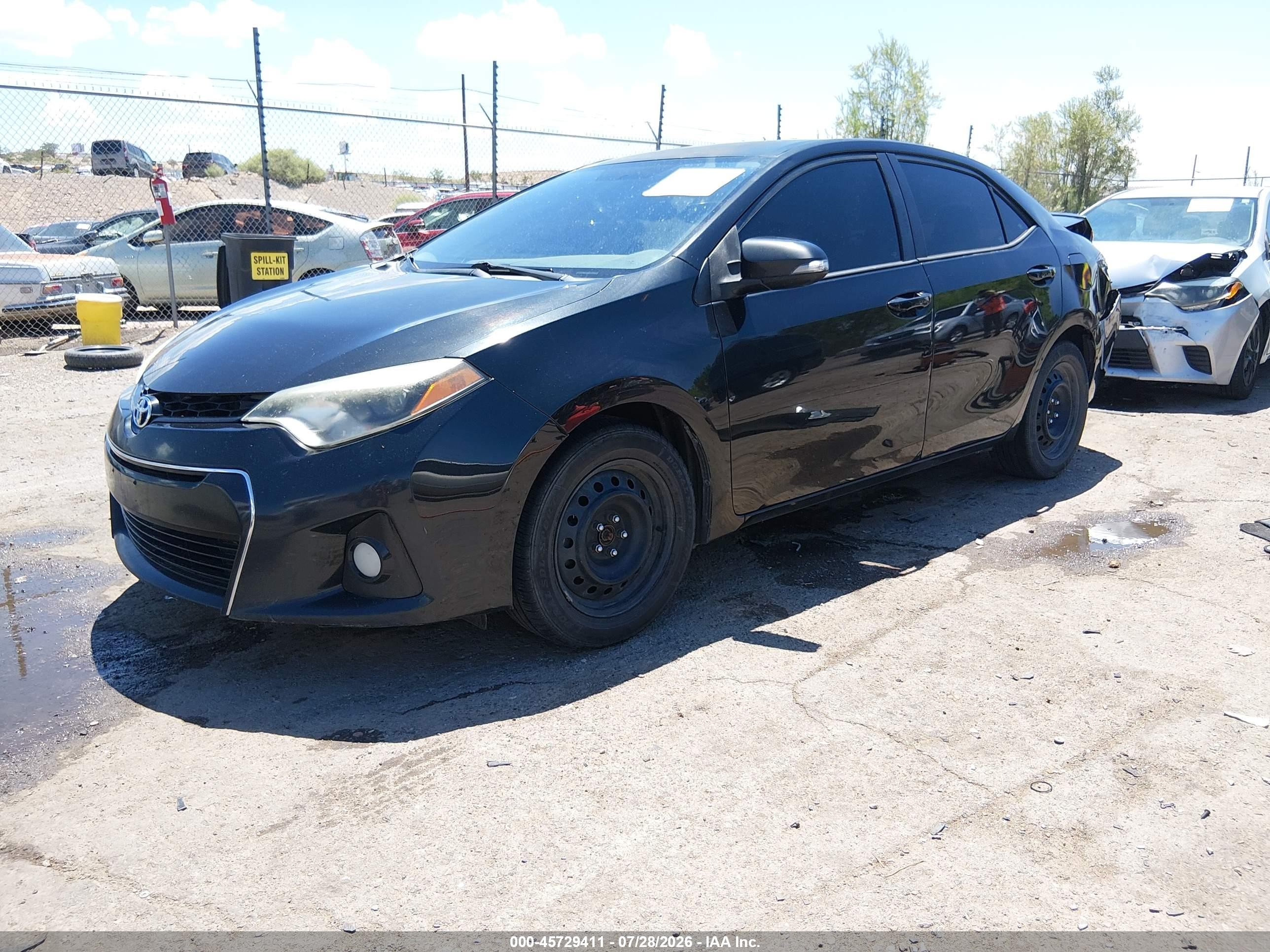 2014 Toyota Corolla S Black vin: 5YFBURHEXEP142225