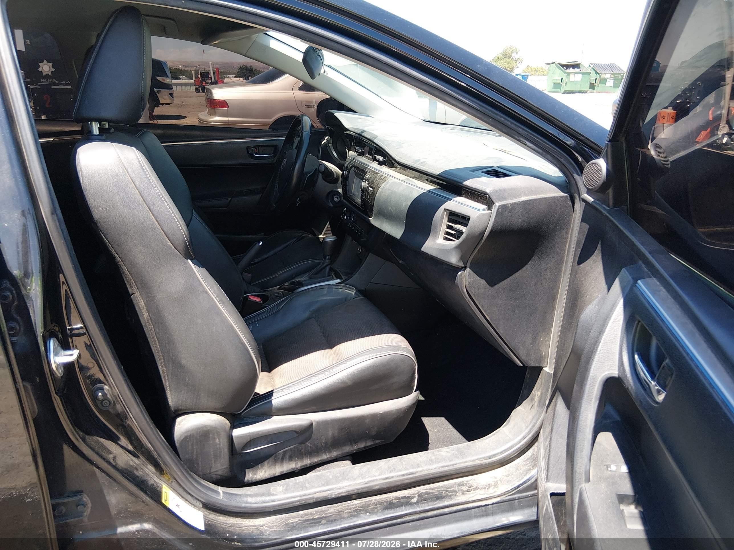 2014 Toyota Corolla S Black vin: 5YFBURHEXEP142225