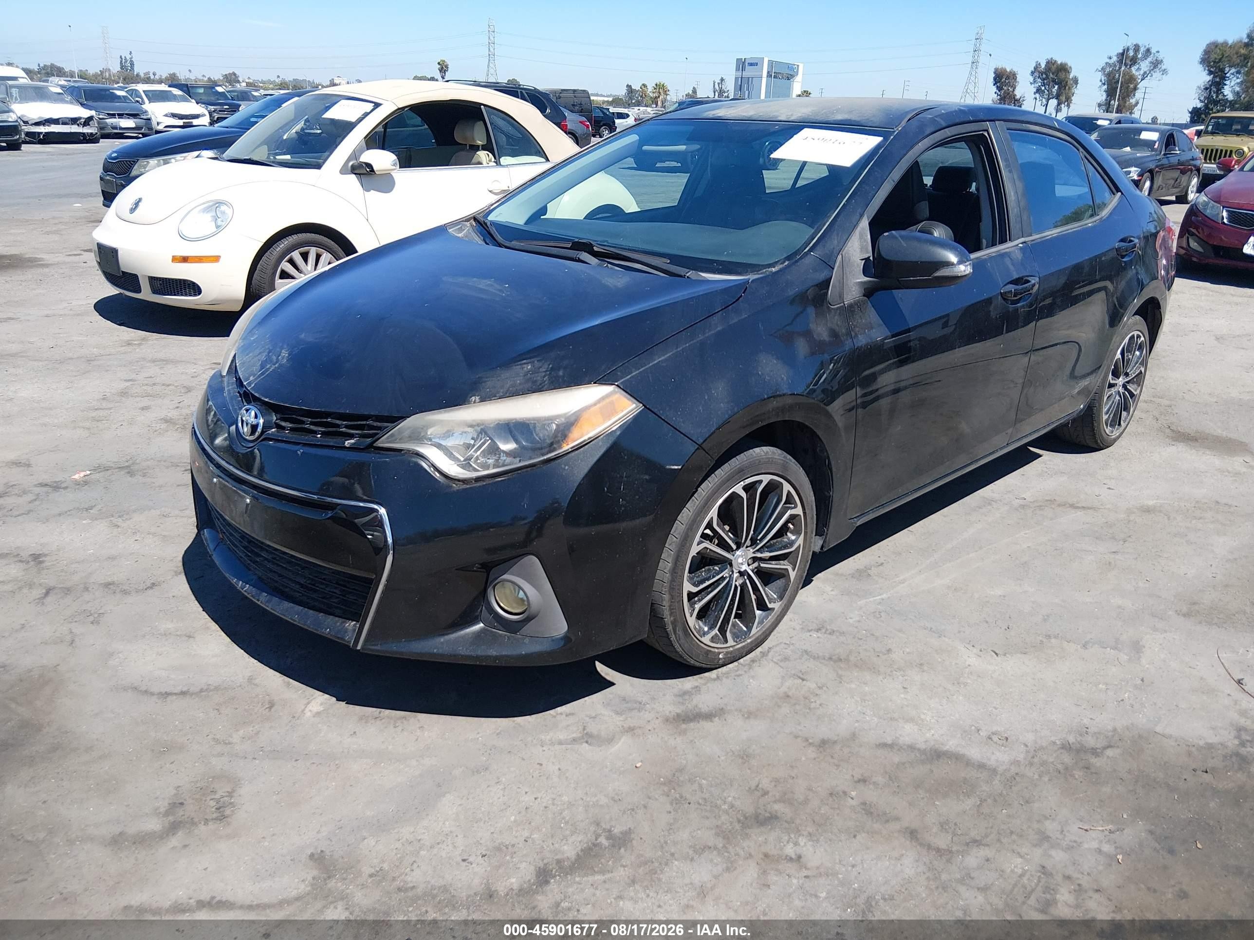 2014 Toyota Corolla S Plus Black vin: 5YFBURHEXEP158487