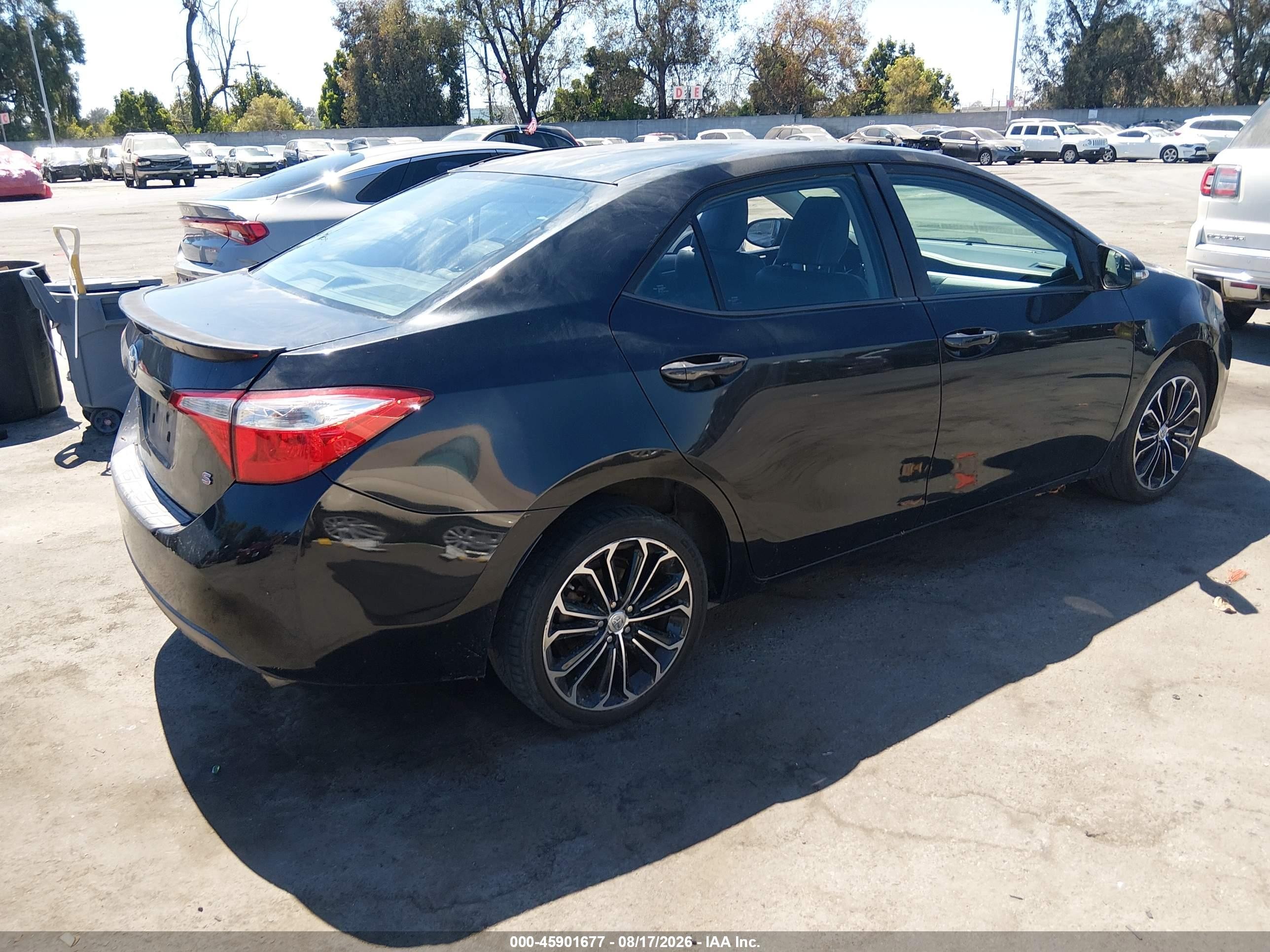 2014 Toyota Corolla S Plus Black vin: 5YFBURHEXEP158487