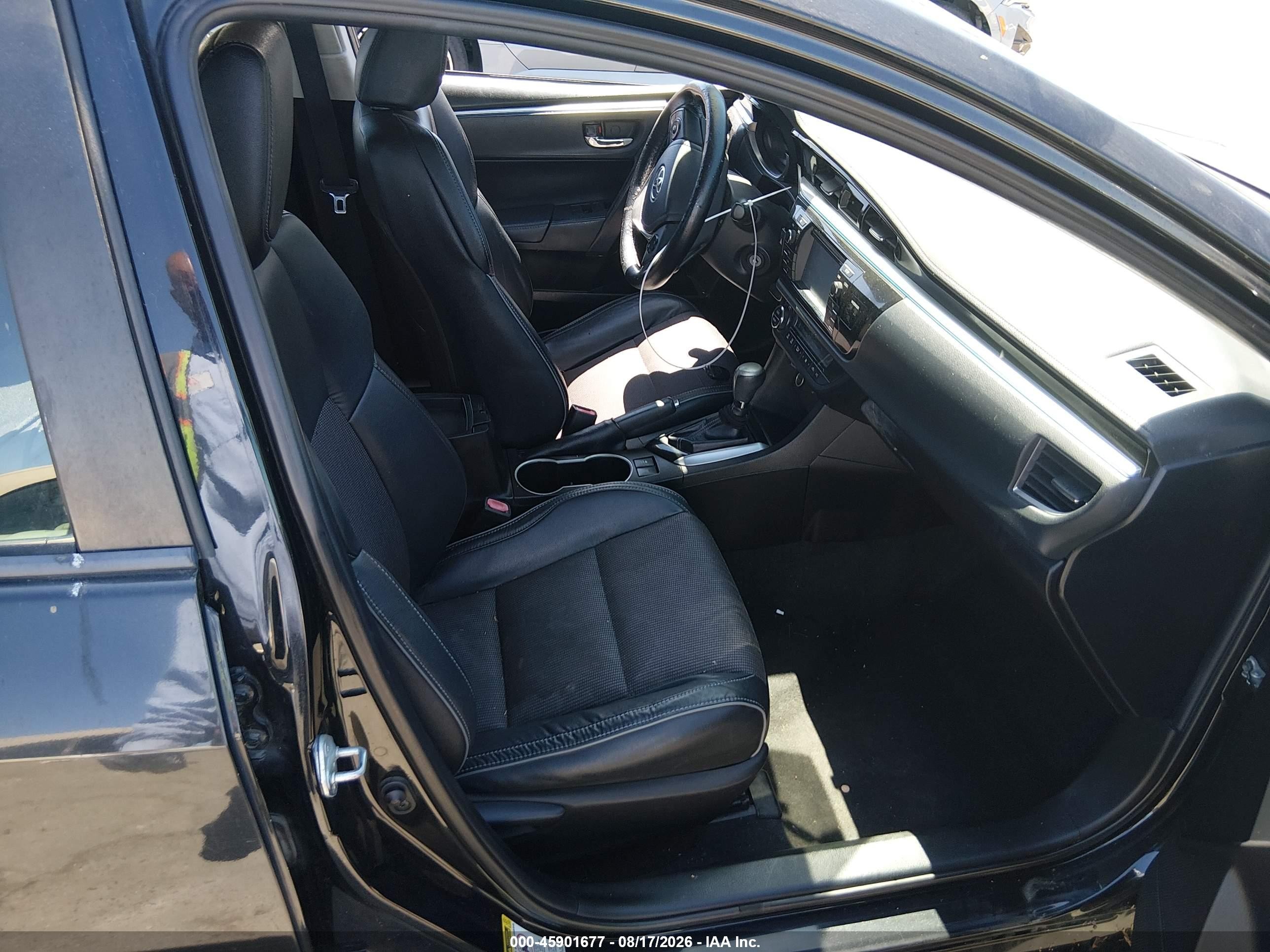2014 Toyota Corolla S Plus Black vin: 5YFBURHEXEP158487