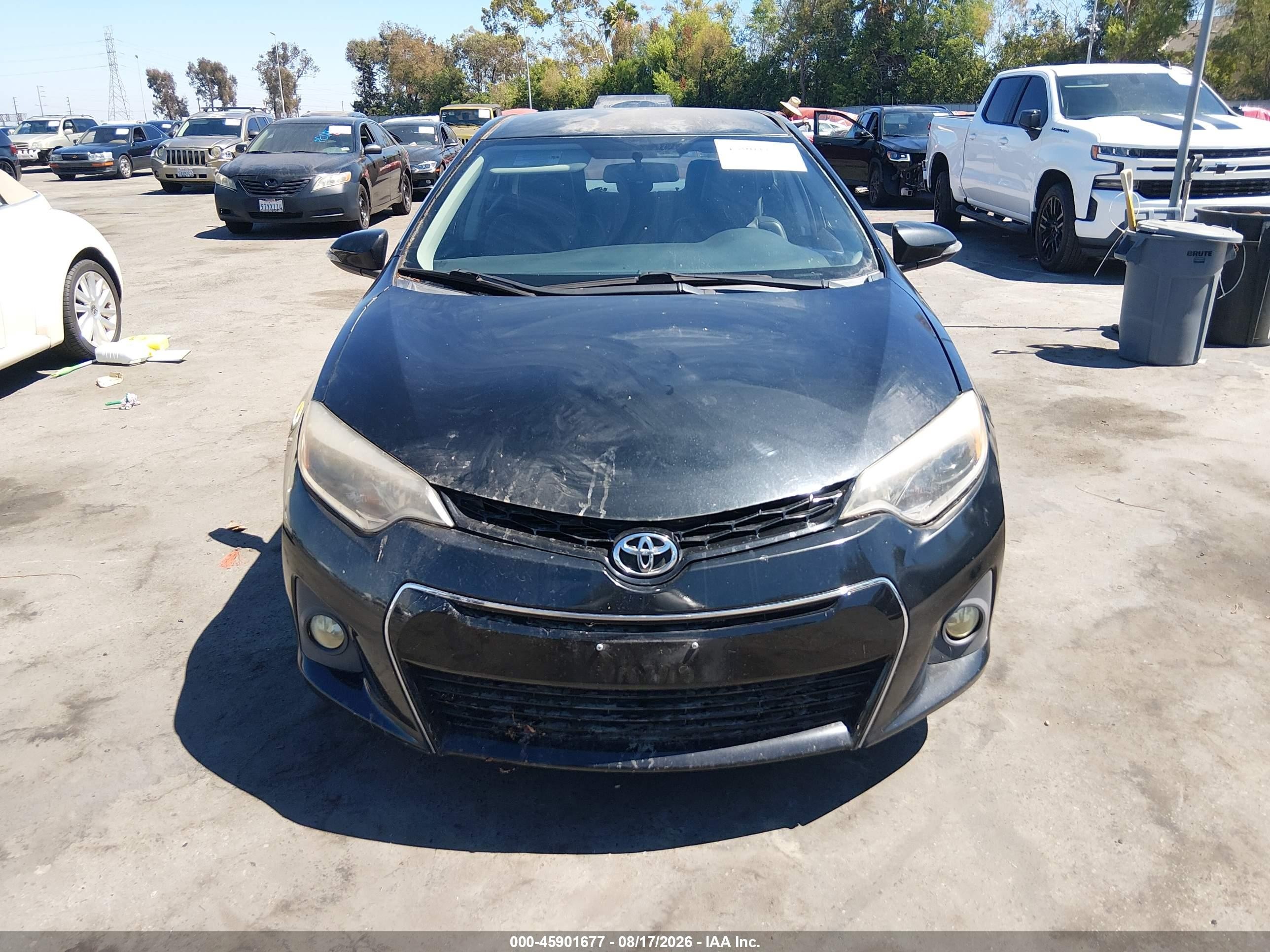 2014 Toyota Corolla S Plus Black vin: 5YFBURHEXEP158487
