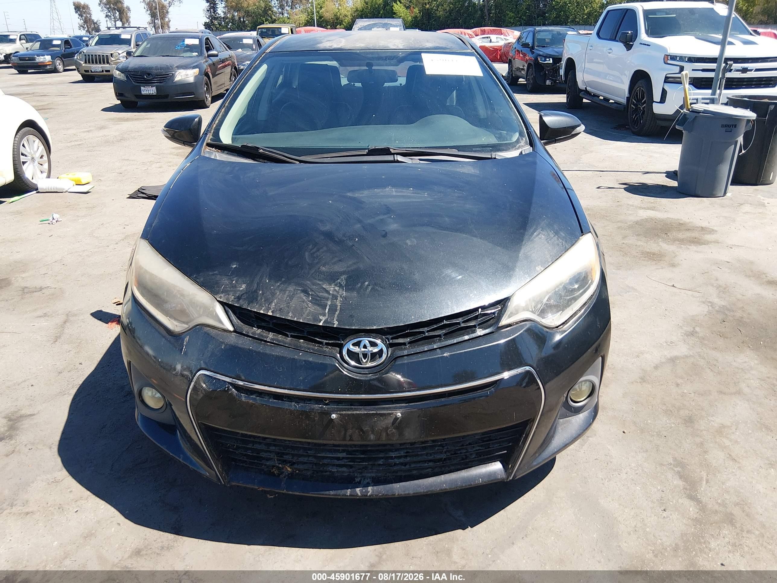 2014 Toyota Corolla S Plus Black vin: 5YFBURHEXEP158487