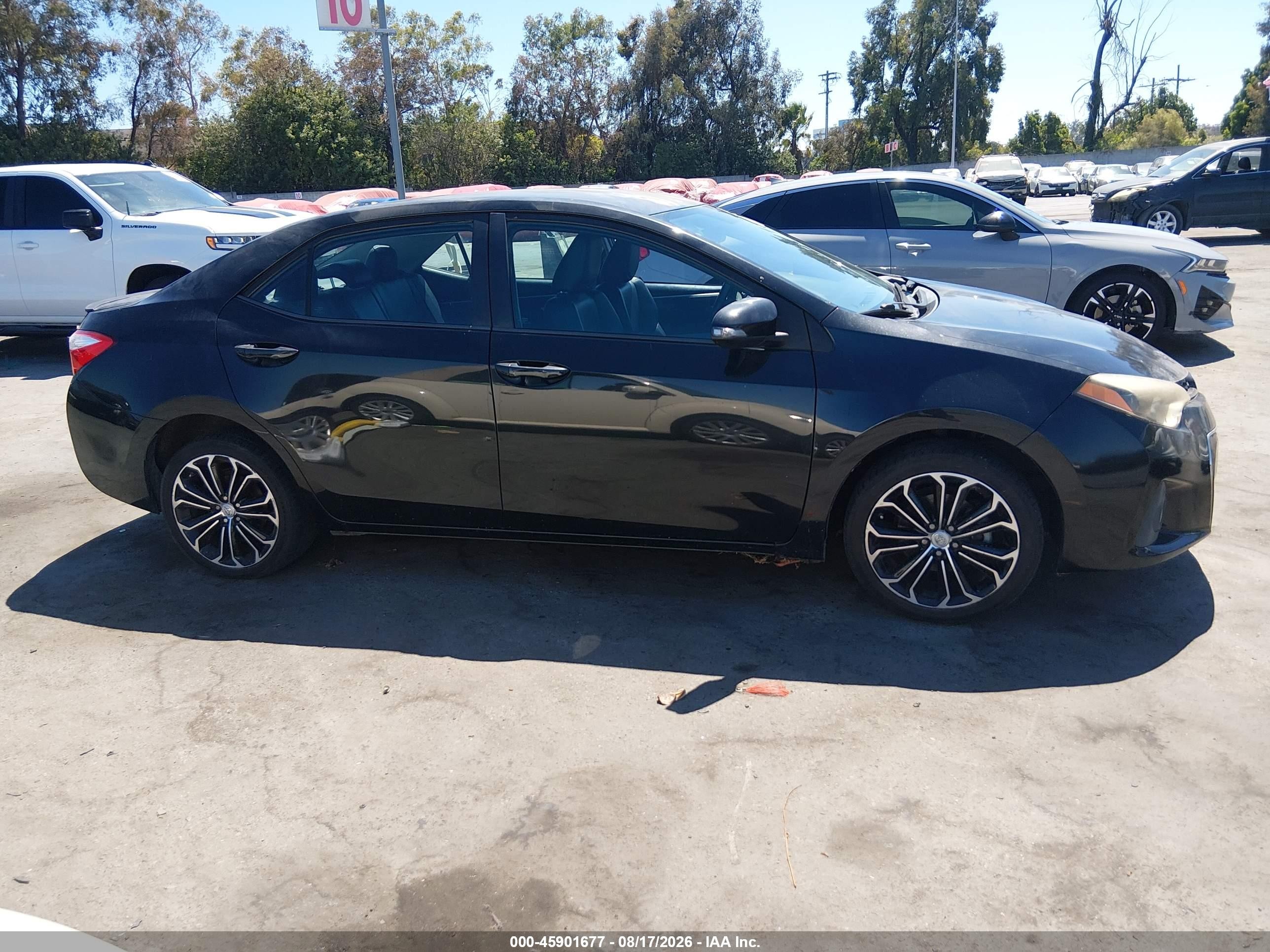 2014 Toyota Corolla S Plus Black vin: 5YFBURHEXEP158487
