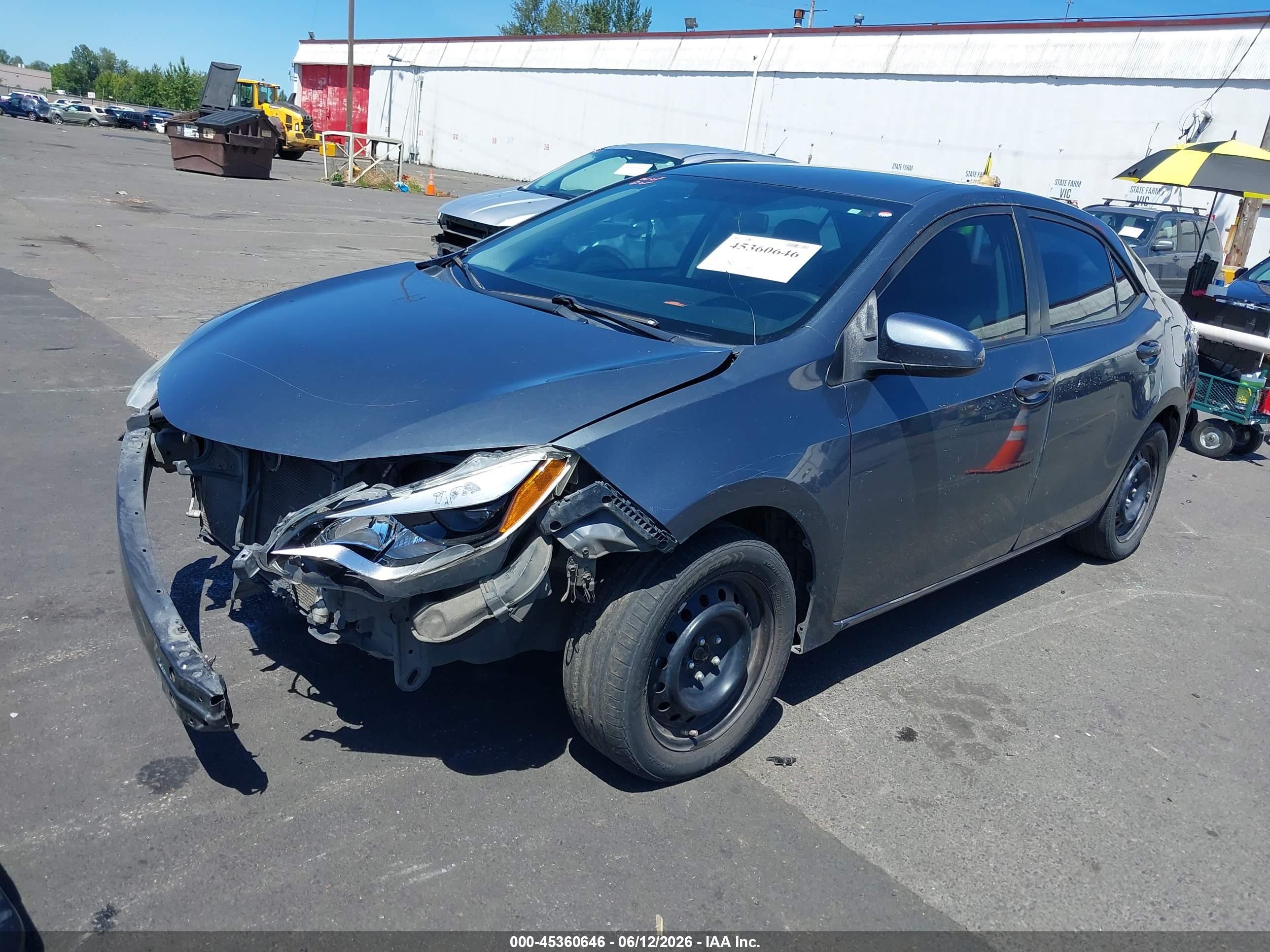 2014 Toyota Corolla Le Gray vin: 5YFBURHEXEP168324
