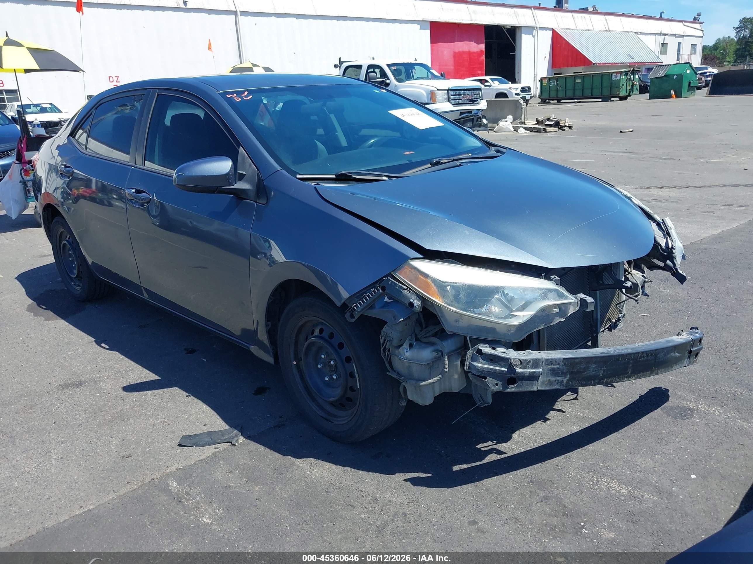 2014 Toyota Corolla Le Gray vin: 5YFBURHEXEP168324