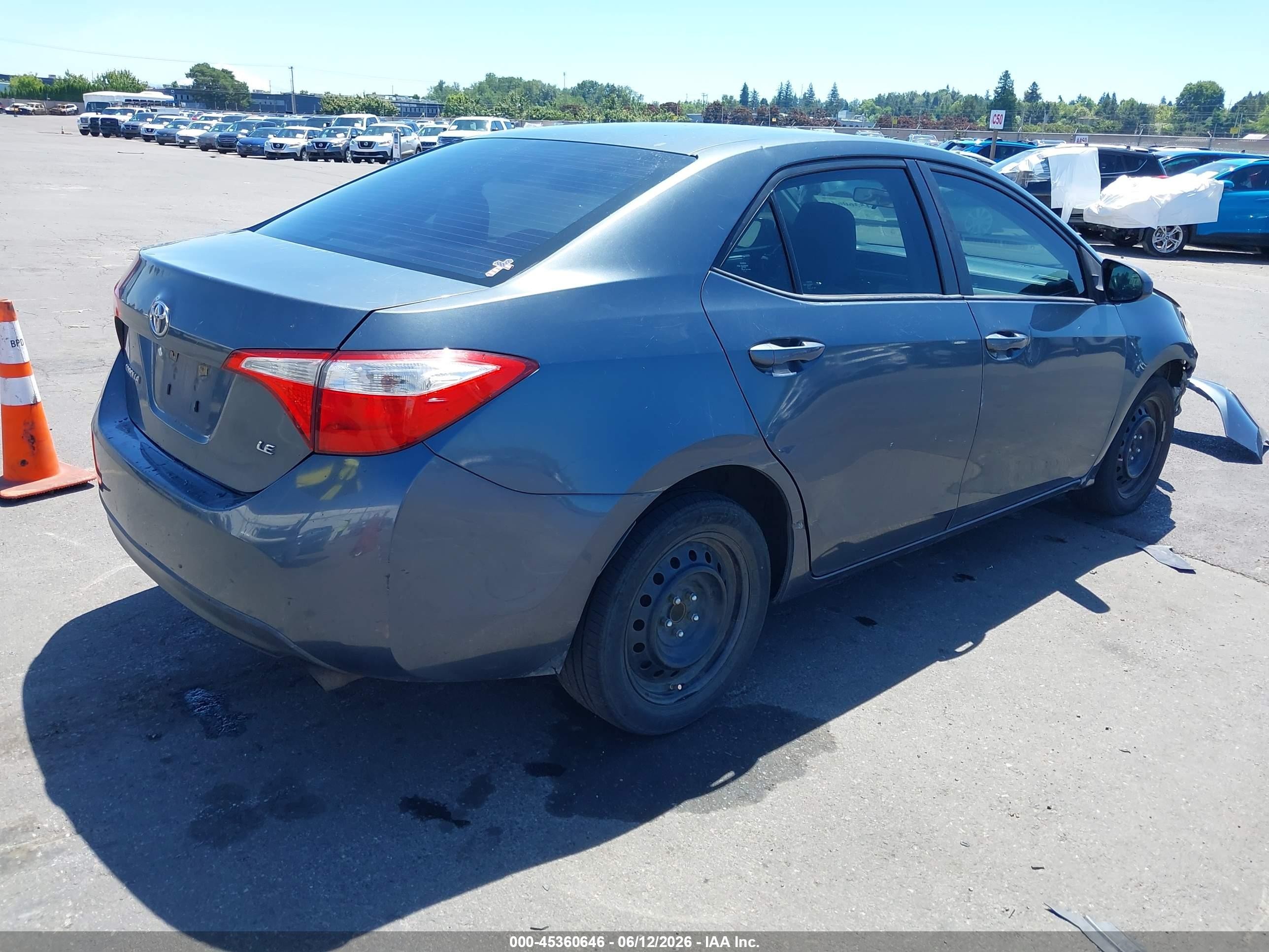 2014 Toyota Corolla Le Gray vin: 5YFBURHEXEP168324