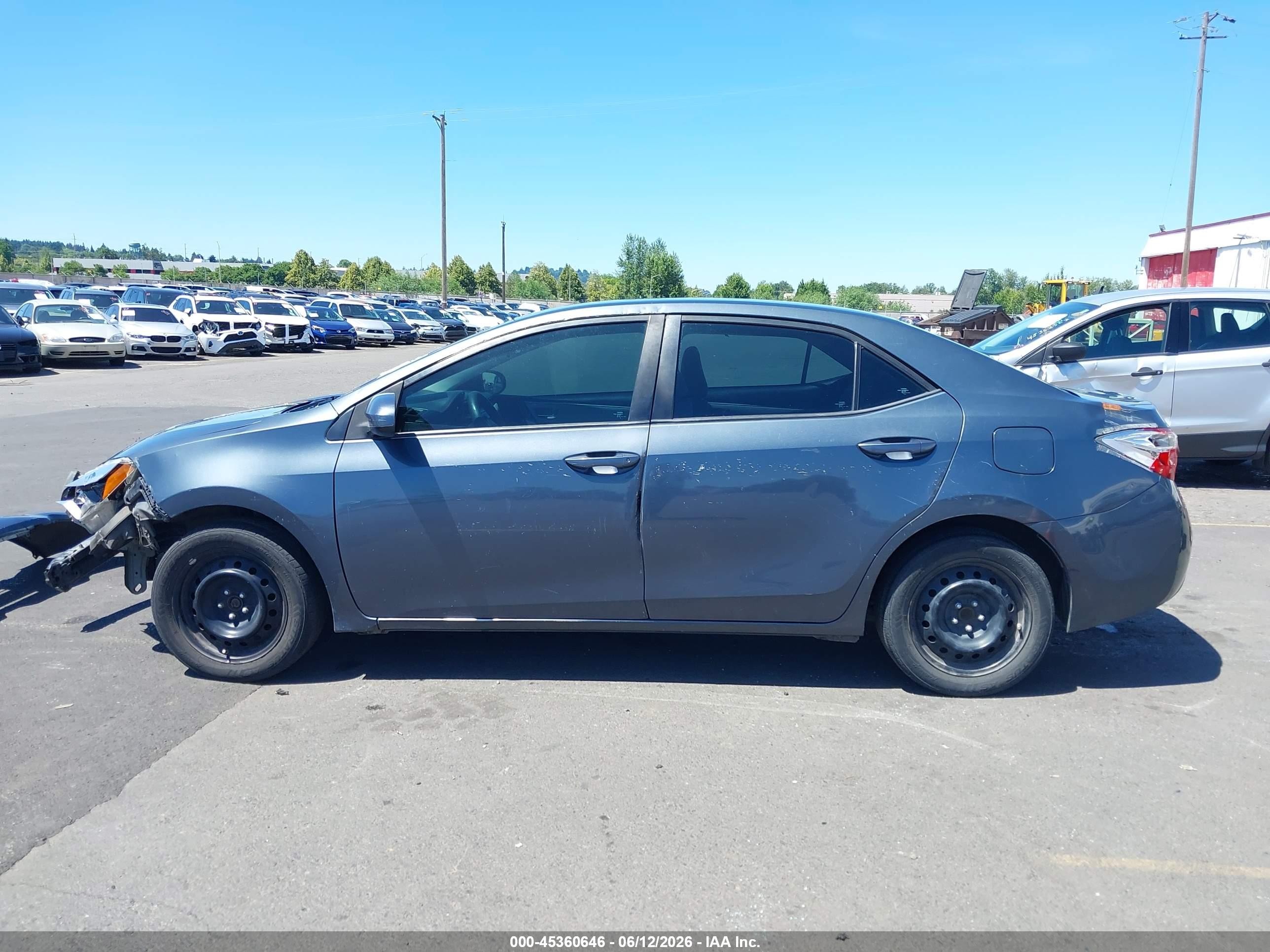 2014 Toyota Corolla Le Gray vin: 5YFBURHEXEP168324