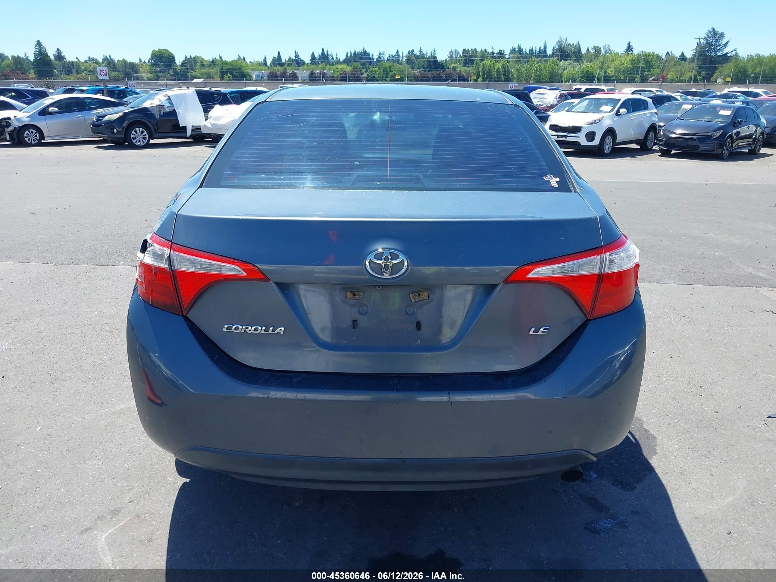 2014 Toyota Corolla Le Gray vin: 5YFBURHEXEP168324