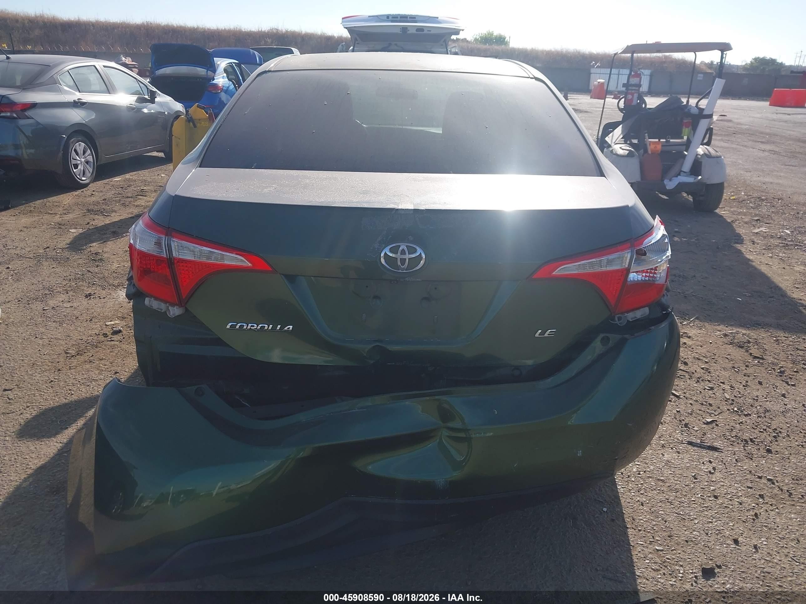 2015 Toyota Corolla Le Green vin: 5YFBURHEXFP179793
