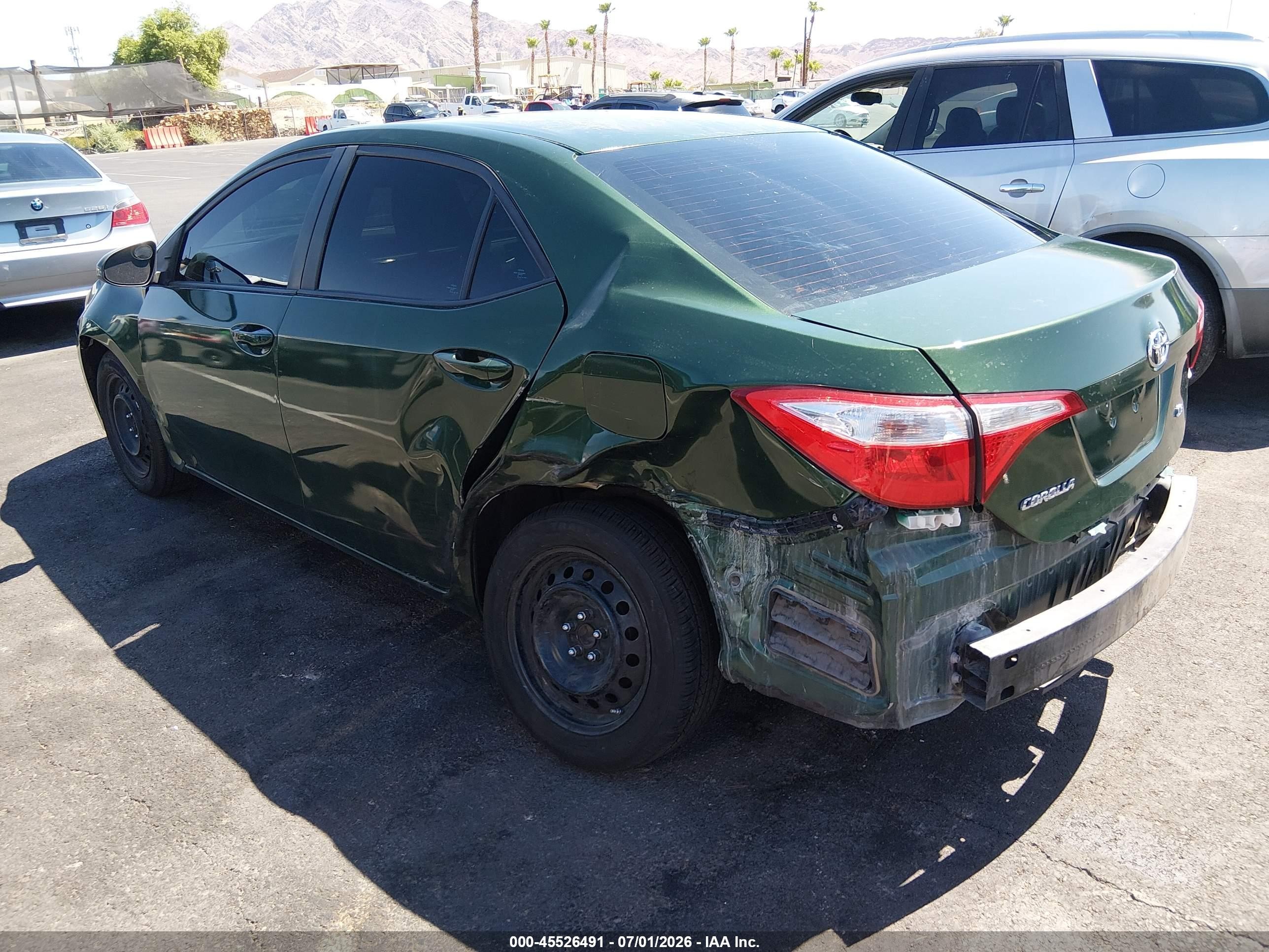 2015 Toyota Corolla Le Green vin: 5YFBURHEXFP193659