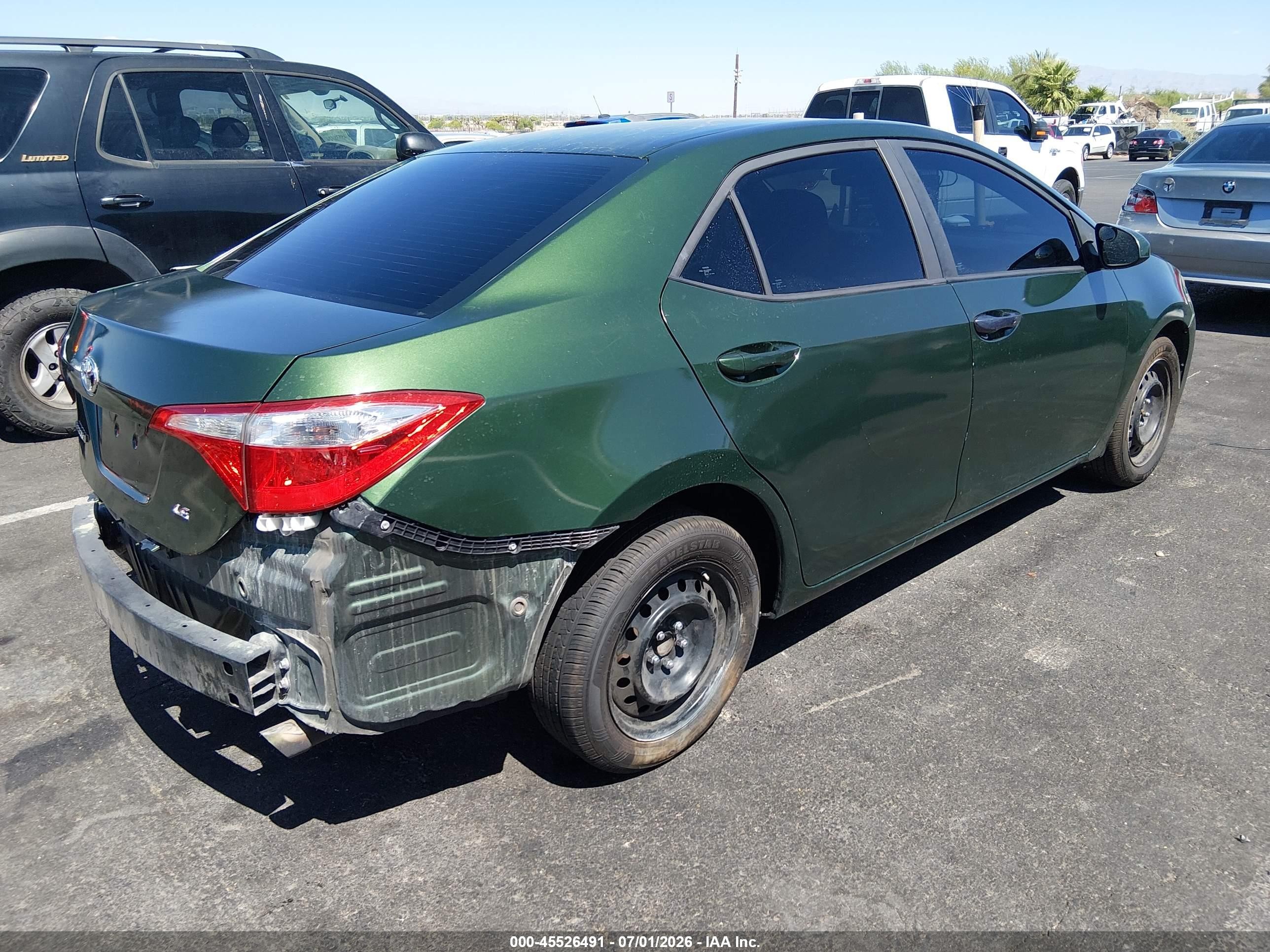 2015 Toyota Corolla Le Green vin: 5YFBURHEXFP193659